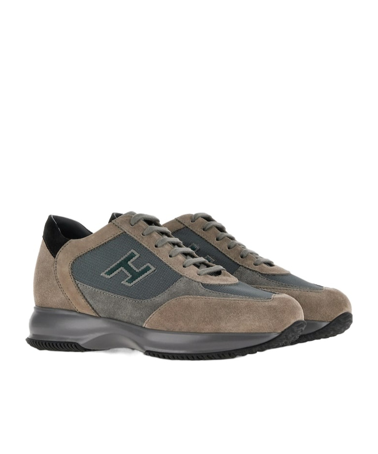 Hogan Interactive Lace-up Sneakers In Gray