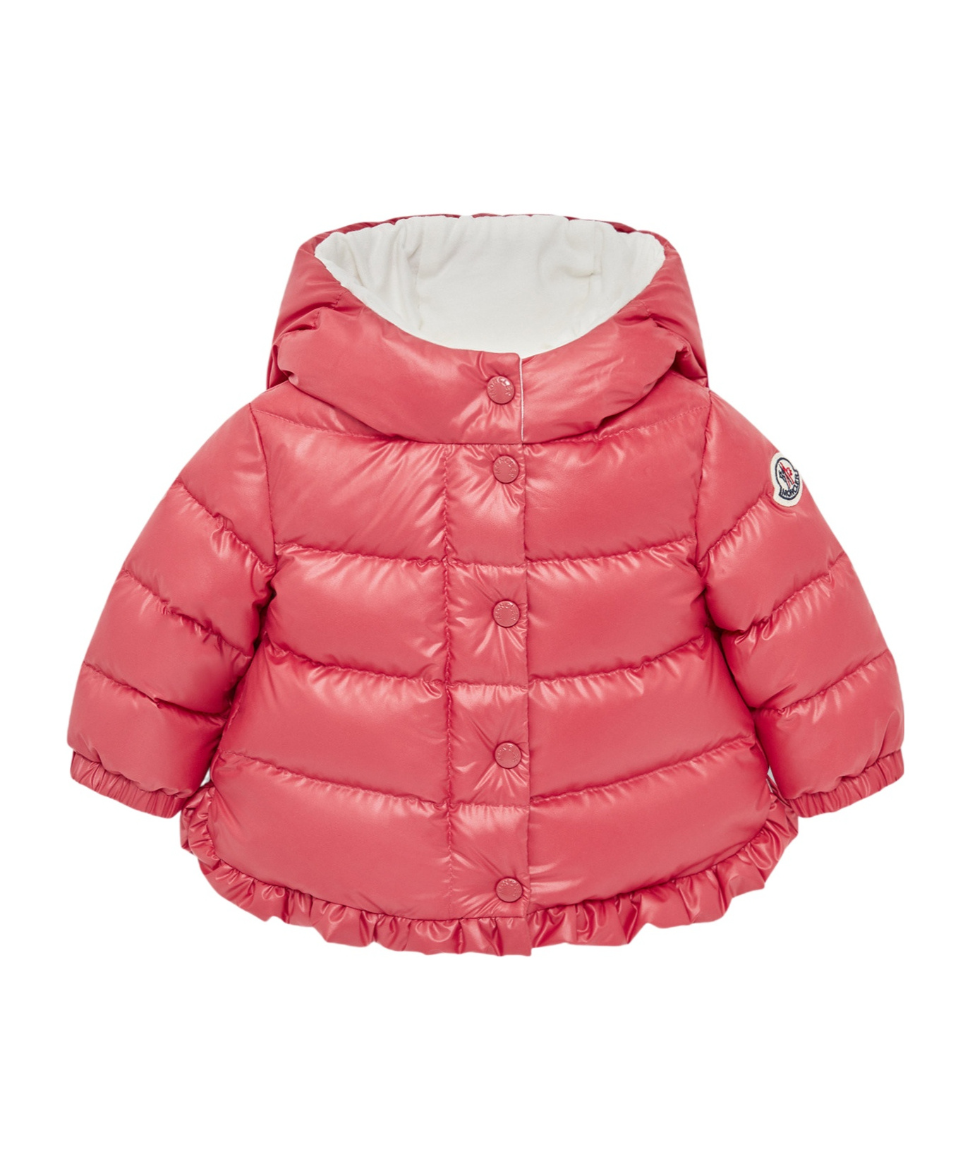 Moncler Tazui Ruffled Hooded Jacket In Pink