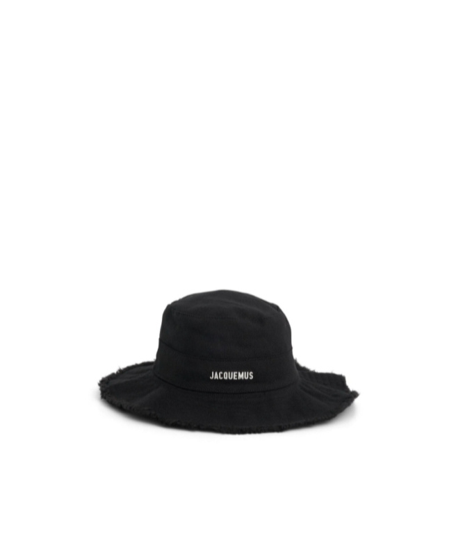 Jacquemus Artichaut Frayed Expedition Hat In Black In Black