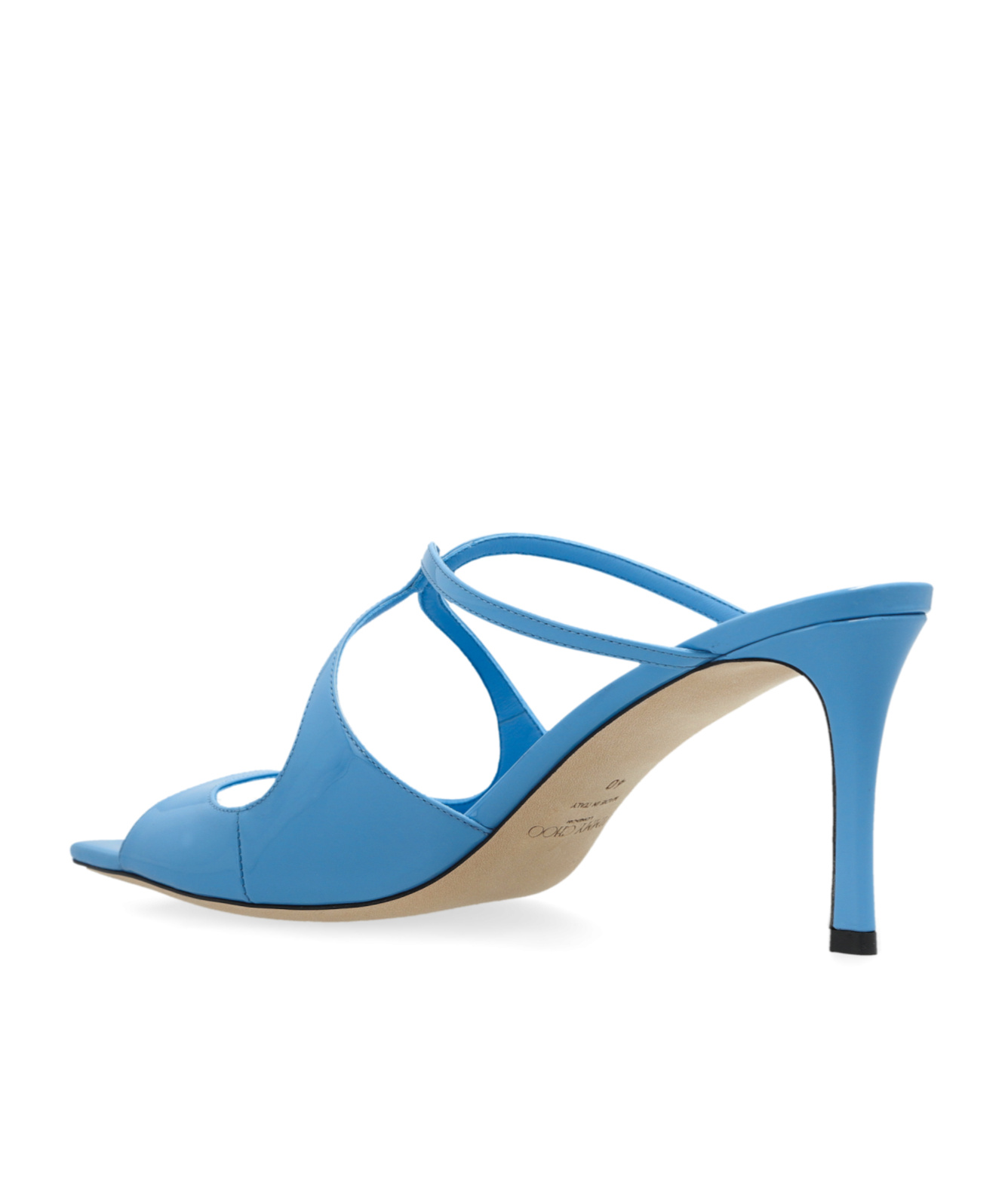 Jimmy Choo Anise 75 Patent Leather Mules In Blue