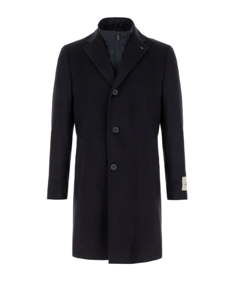 Corneliani Collared Coat In Black