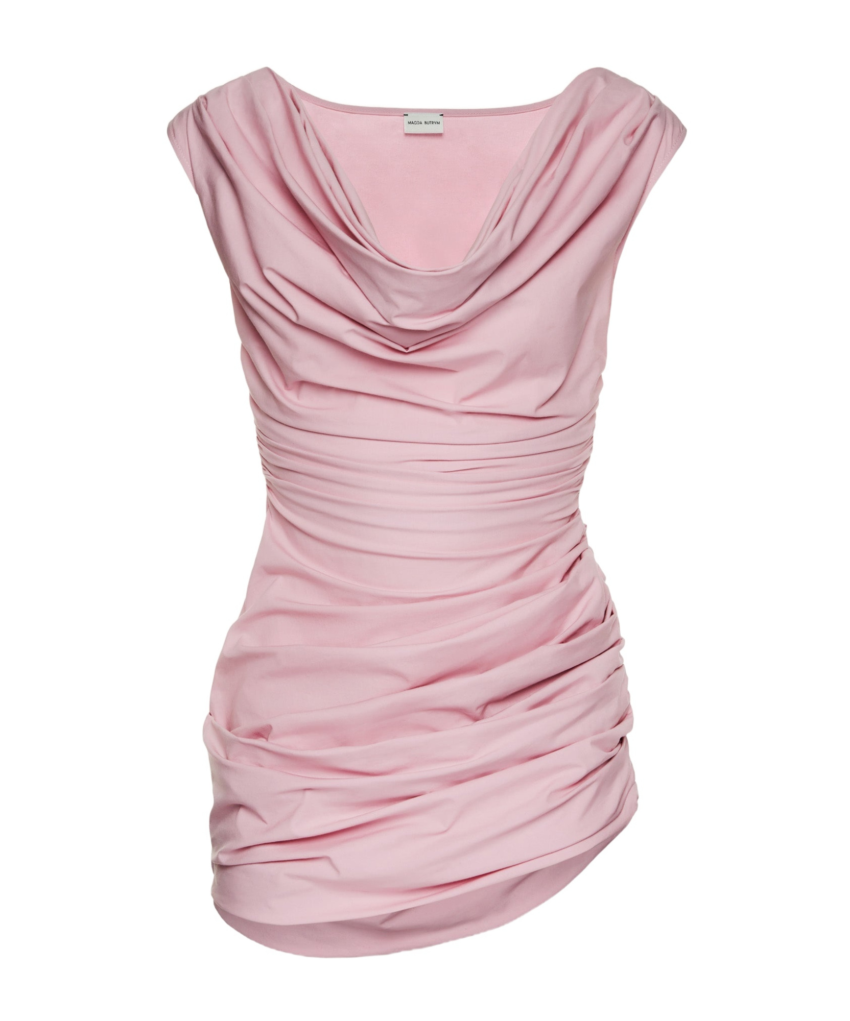 Magda Butrym Draped Cotton-blend Minidress In Pink