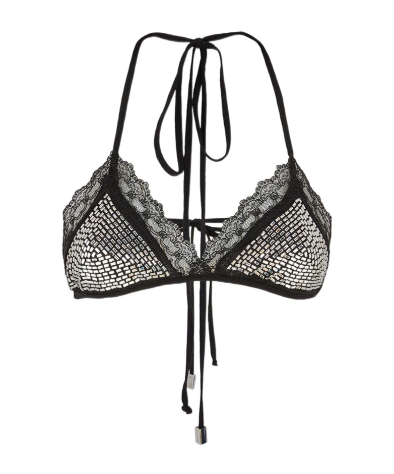 Shop Attico Neck-hanging Bra In Black