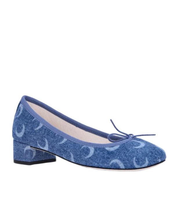 MARINE SERRE MOON LASER DENIM BALLET SHOES
