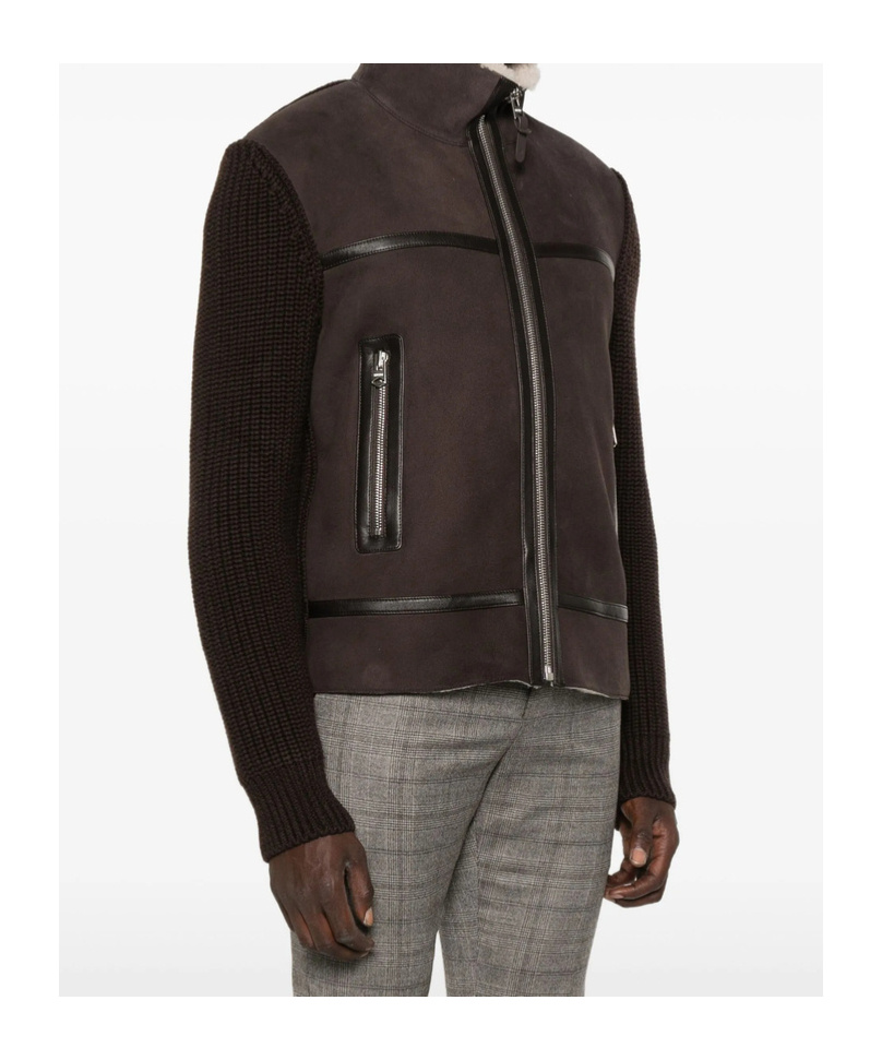 Mackage Zip-up Leather Jacket In Brown