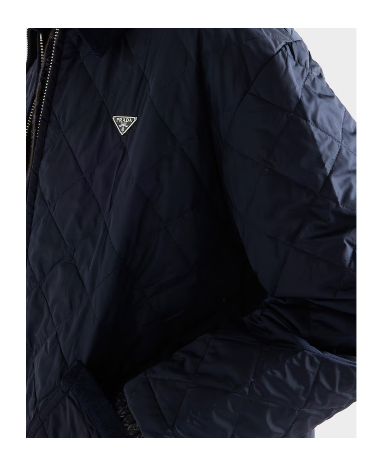 Prada Re-nylon Blouson Jacket In Blue