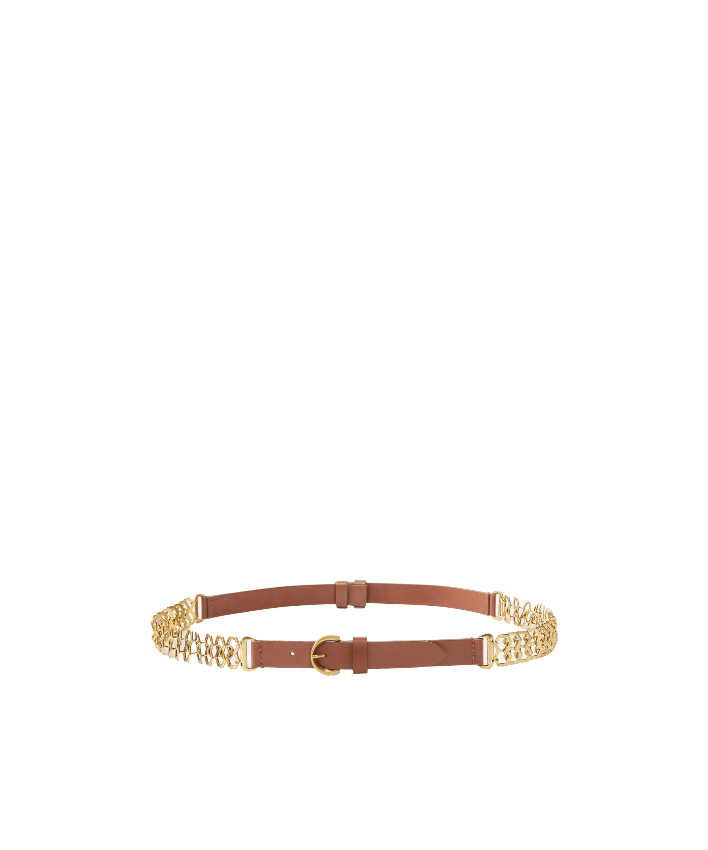 Pinko Belt With Chain Insert, 2 Cm In Brown