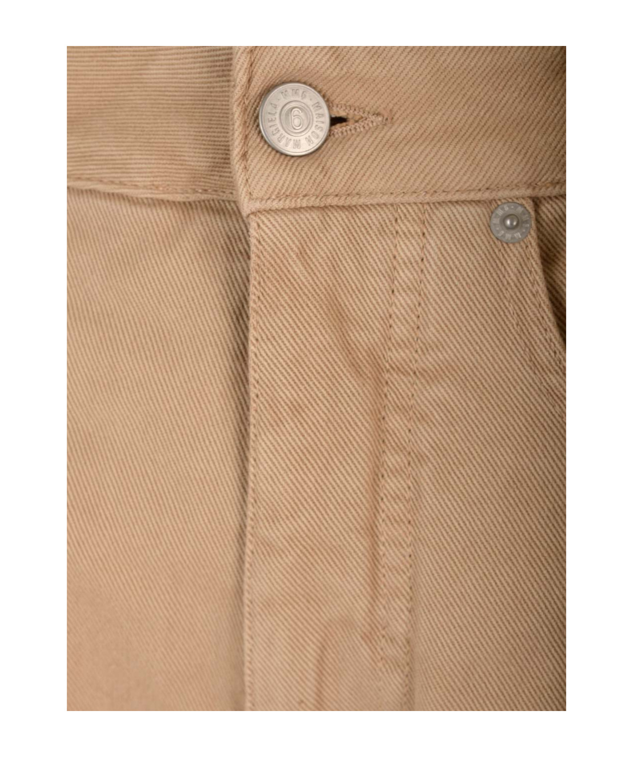 Mm6 Maison Margiela In Cotton Twill Trousers Beige In Brown