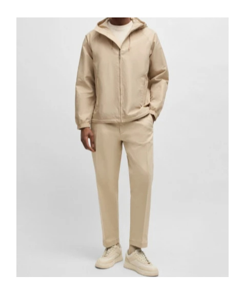 Hugo Boss Hooded Casual Jacket In Nude