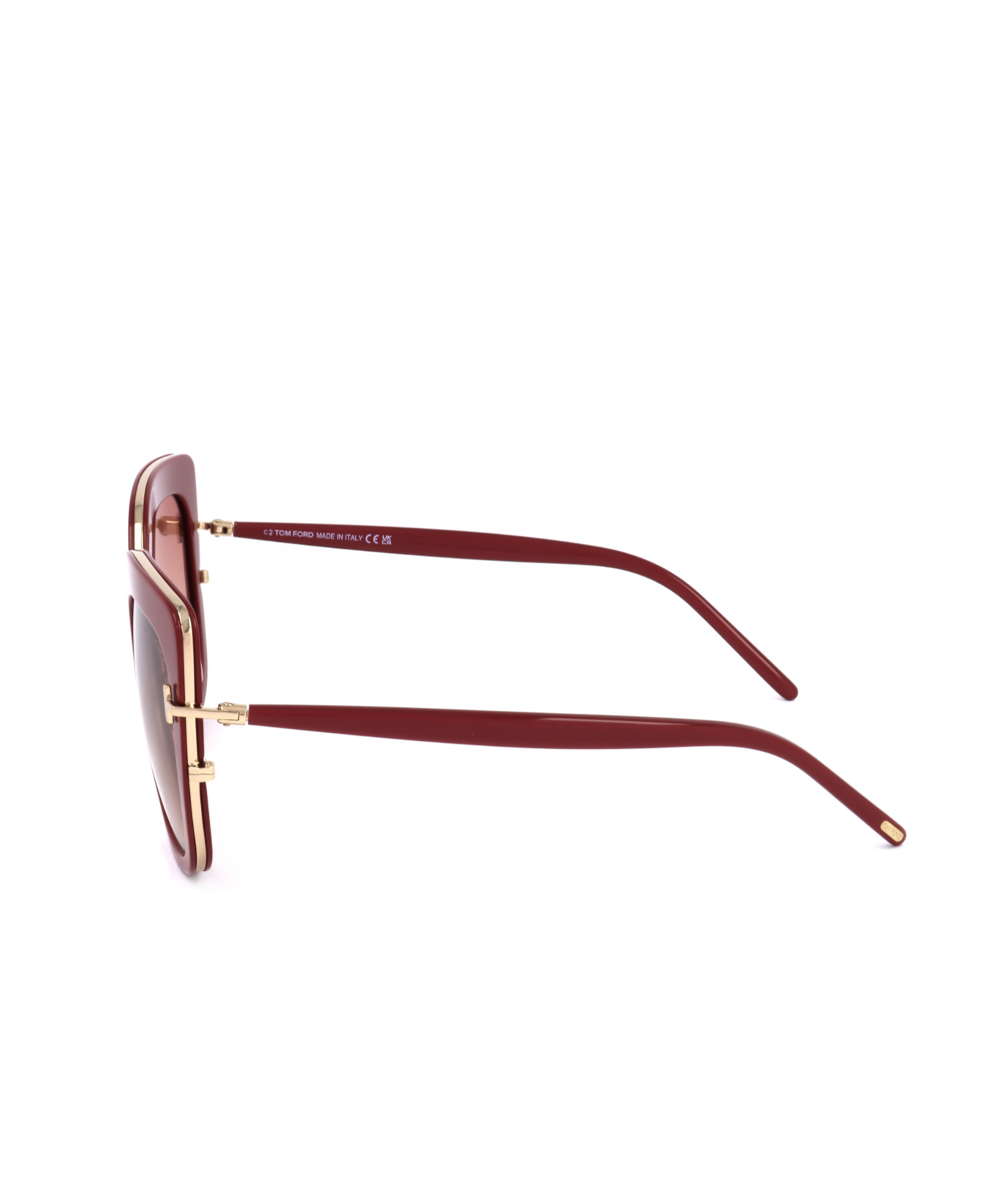 Tom Ford Oversized Tinted Sunglasses In Burgundy