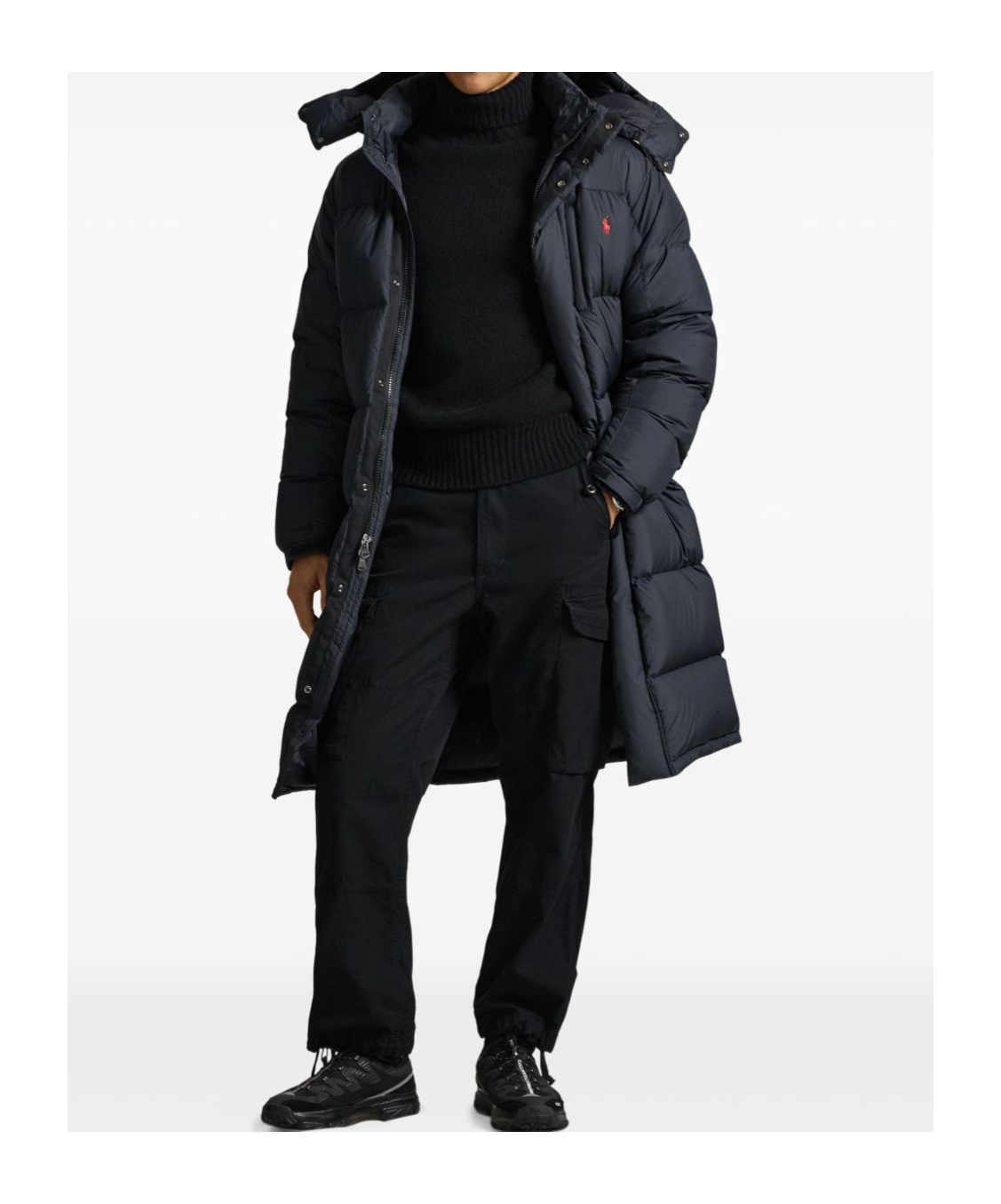 Polo Ralph Lauren Hooded Insulated Bomber Coat In Blue