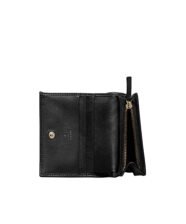 Gucci 1955 Horsebit Gg Supreme Wallet In Black
