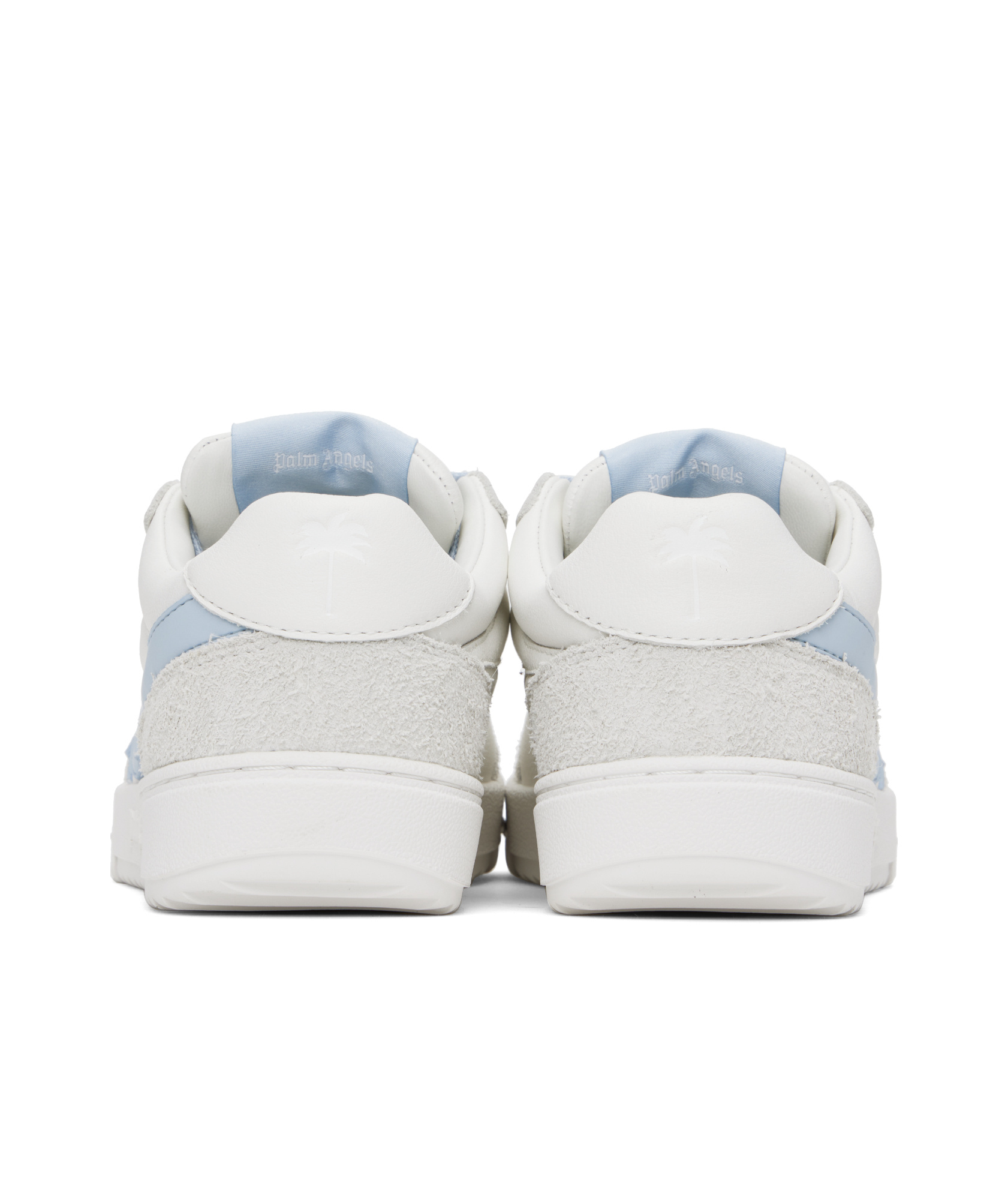 Palm Angels Palm Beach University Sneakers In White/light Blue