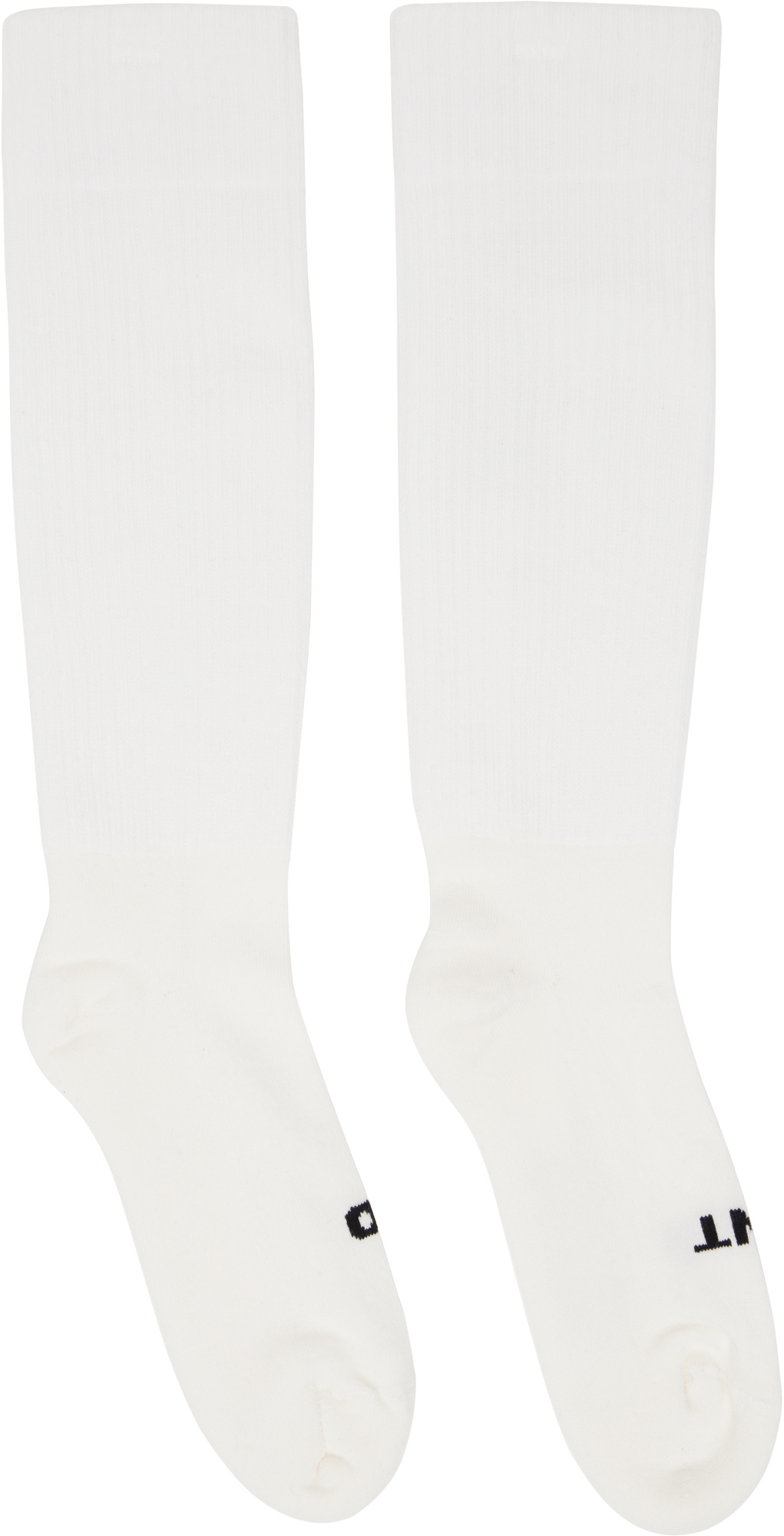 Rick Owens Rib Knitted Socks In White