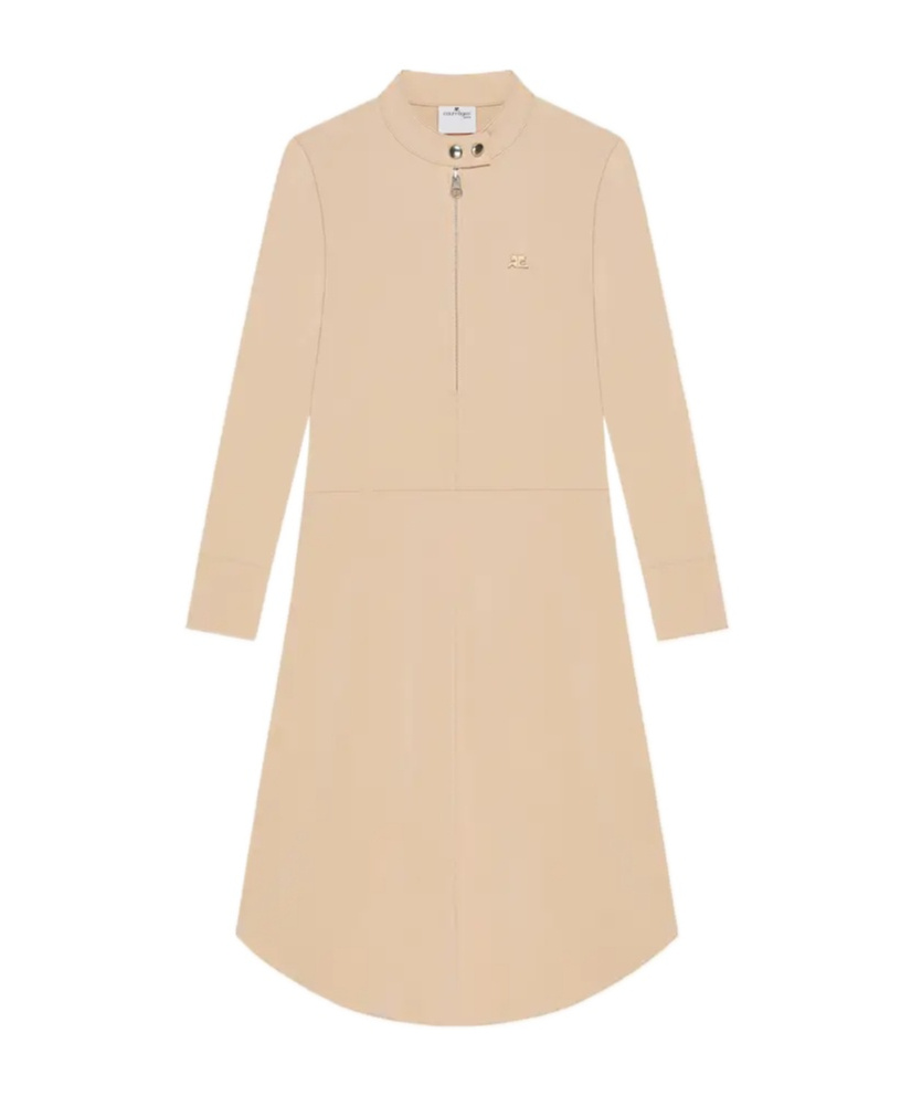 Courrèges Zippered-collar Dress In Neutral
