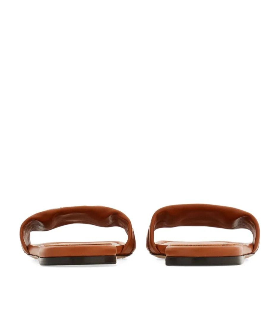 Ferragamo Gancini Slide In Cognac Leather In Cognac
