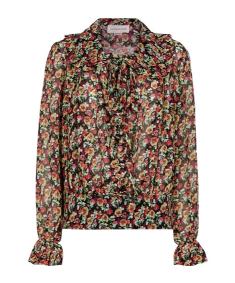 Victoria Beckham Floral Silk Blouse In Multi