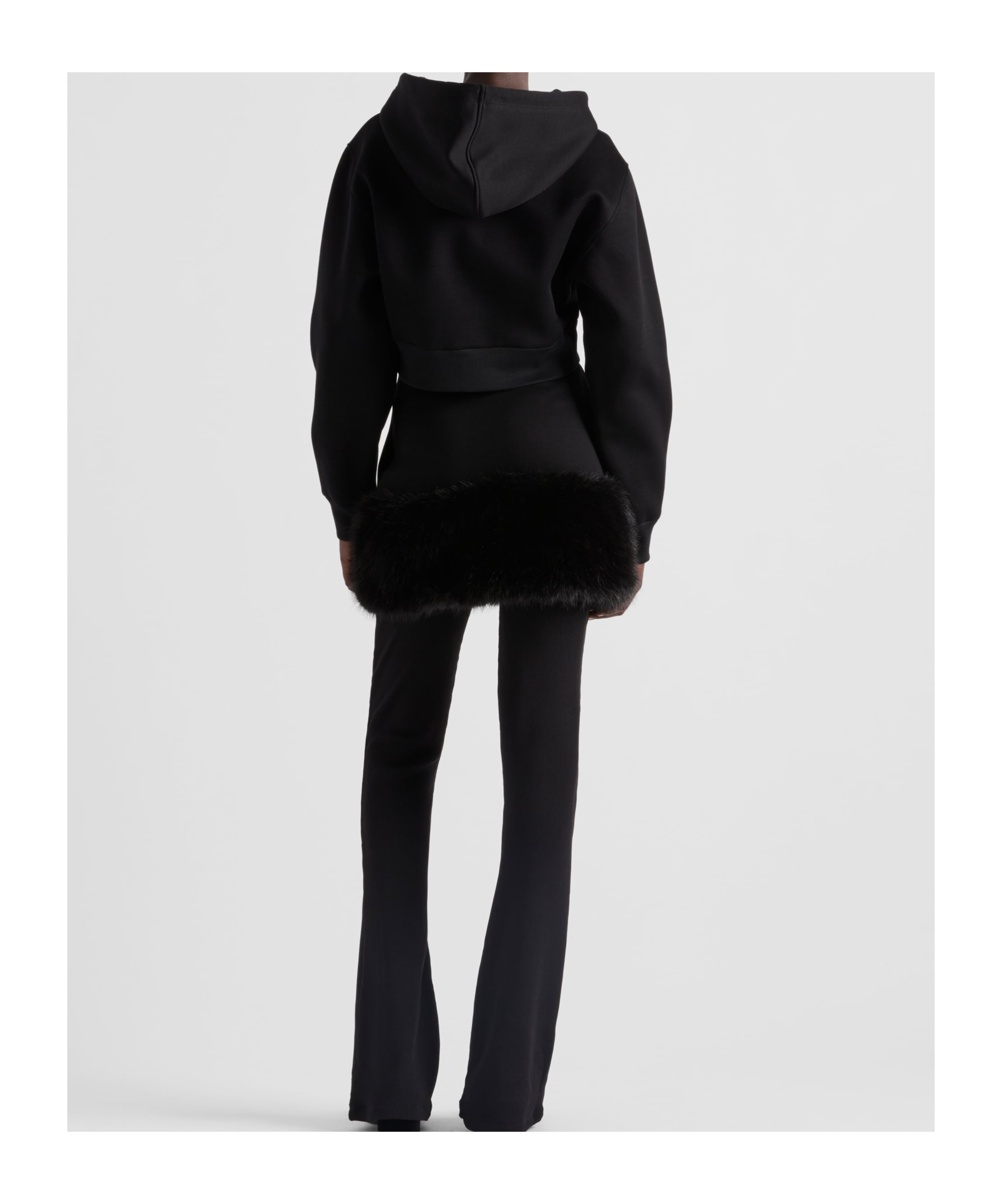 Prada Kurzer Kapuzenpullover In Black