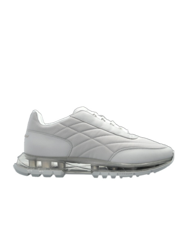 Givenchy Quilted Translucent-sole Sneakers In Gray