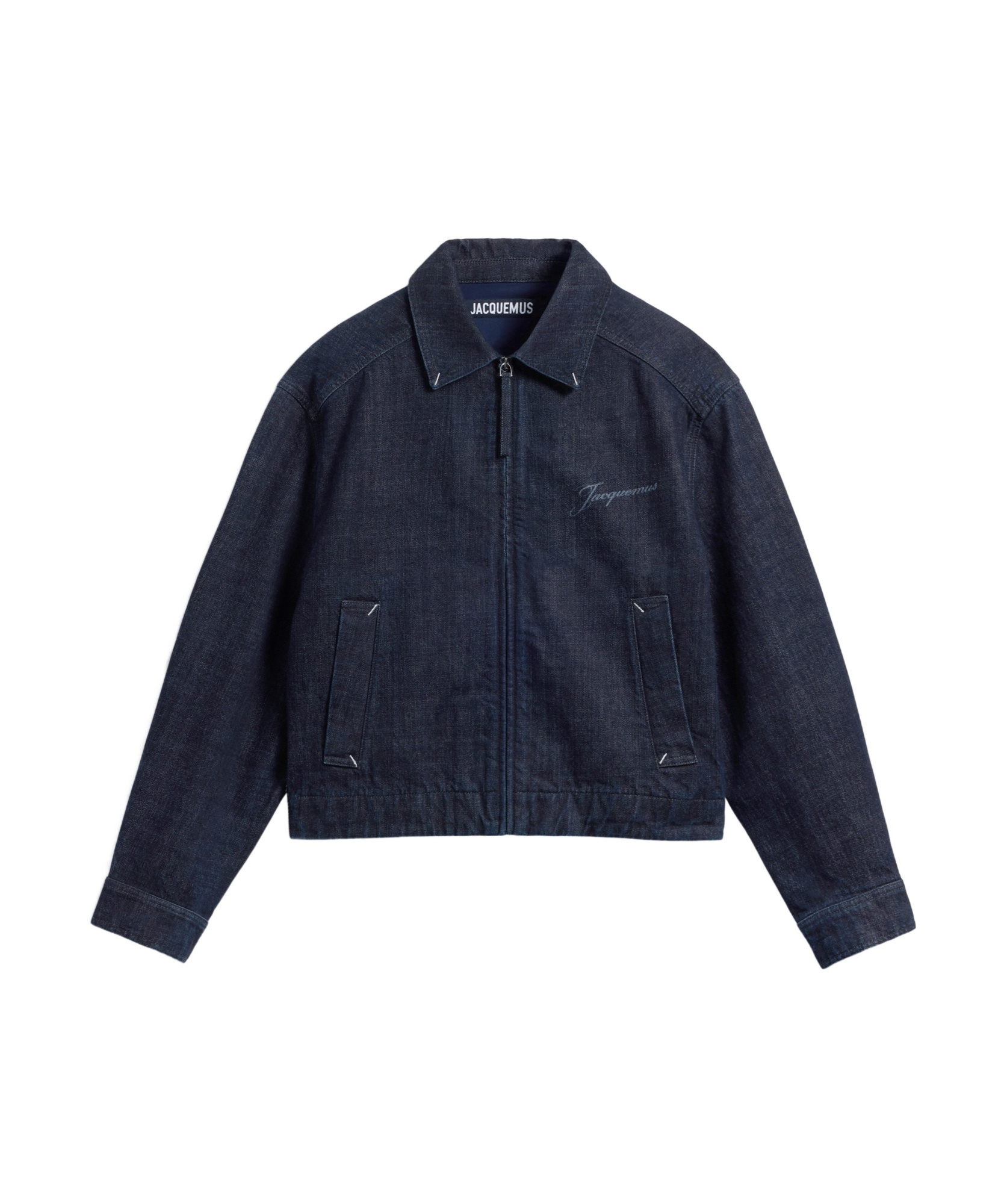 Jacquemus Navy La Croisière 'the Canevas De-nîmes' Denim Jacket In Black