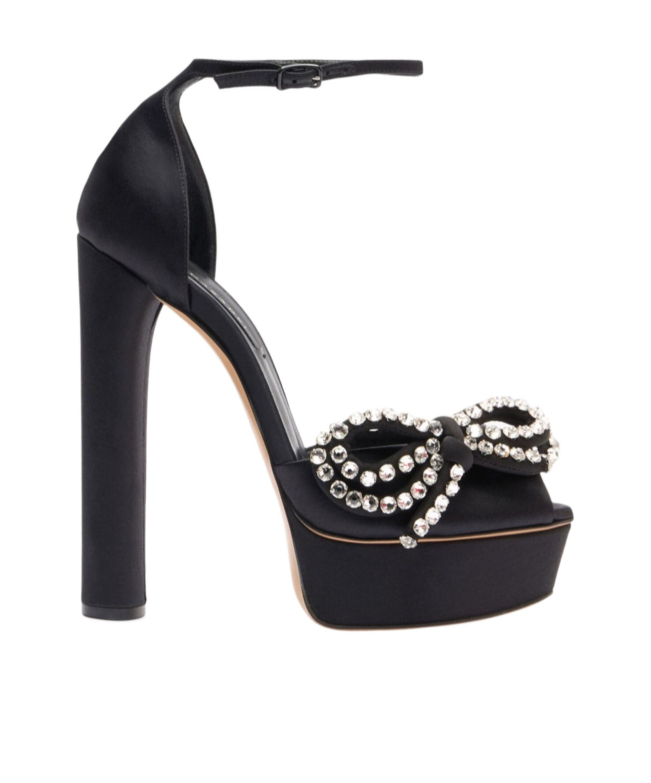 Casadei Julia Satin Platform 140 In Black