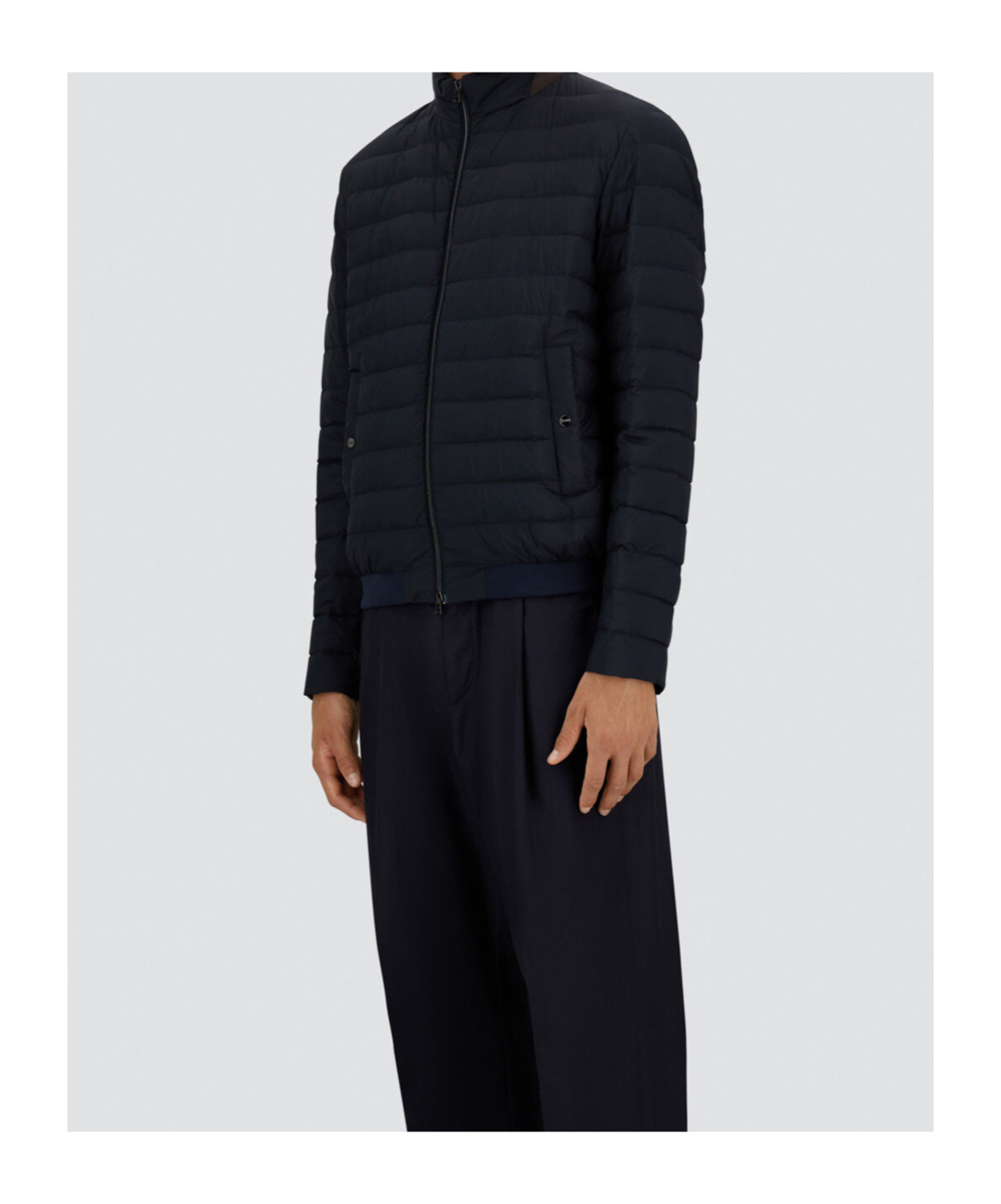 Herno Bomber Ecoage Bomber Jacket In Blue Navy Blue