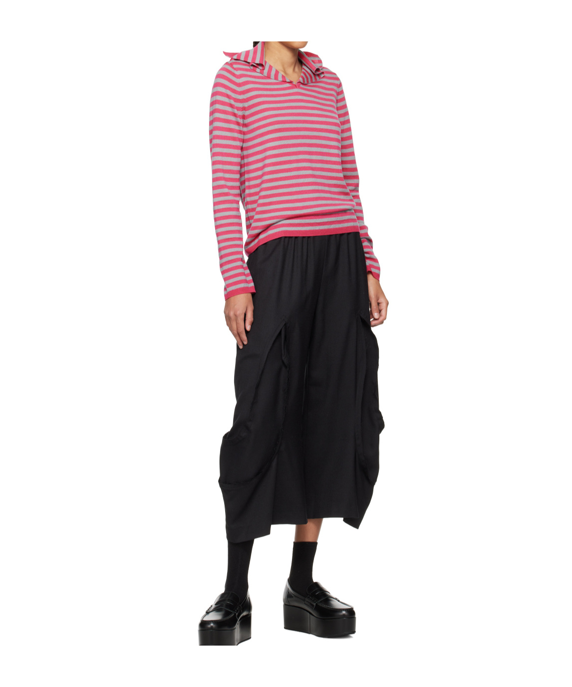 Comme Des Garçons Long-sleeved Sweater In Red