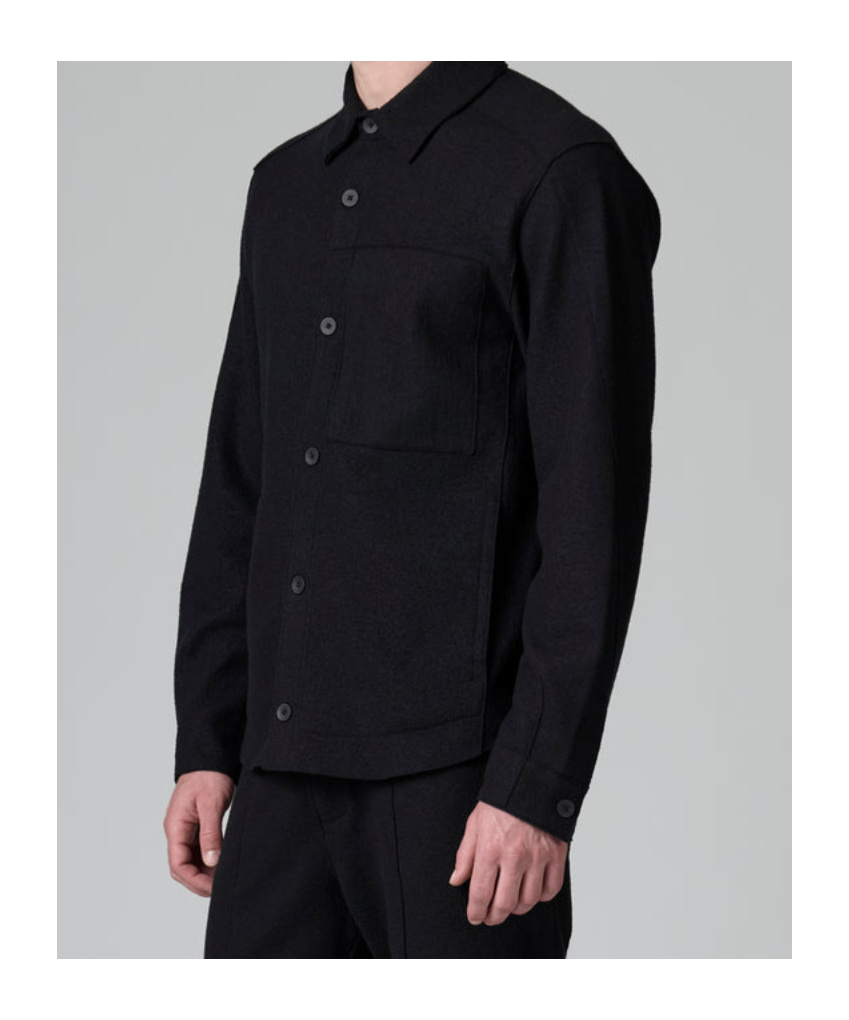 Transit Virgin Wool Shirt Jacket In Black