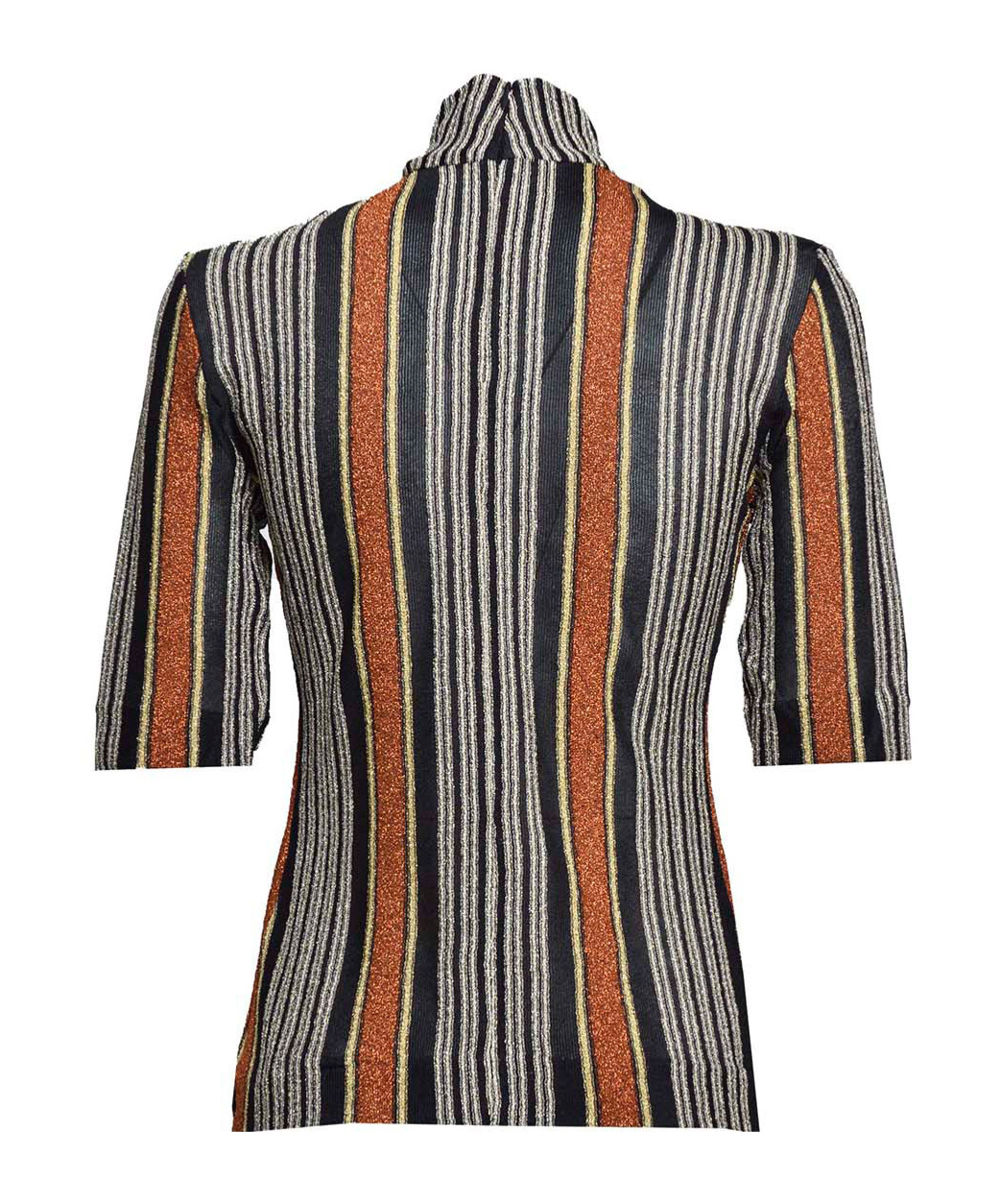 Missoni Striped Short-sleeve Jumper In Gray