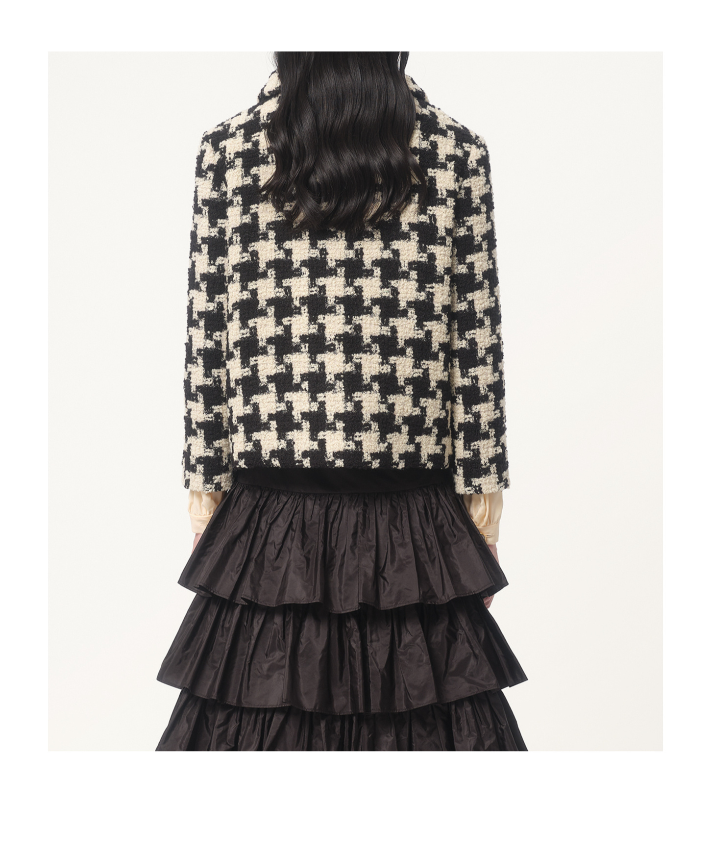 Valentino Extra Large Houndstooth Tweed Jacket In Black