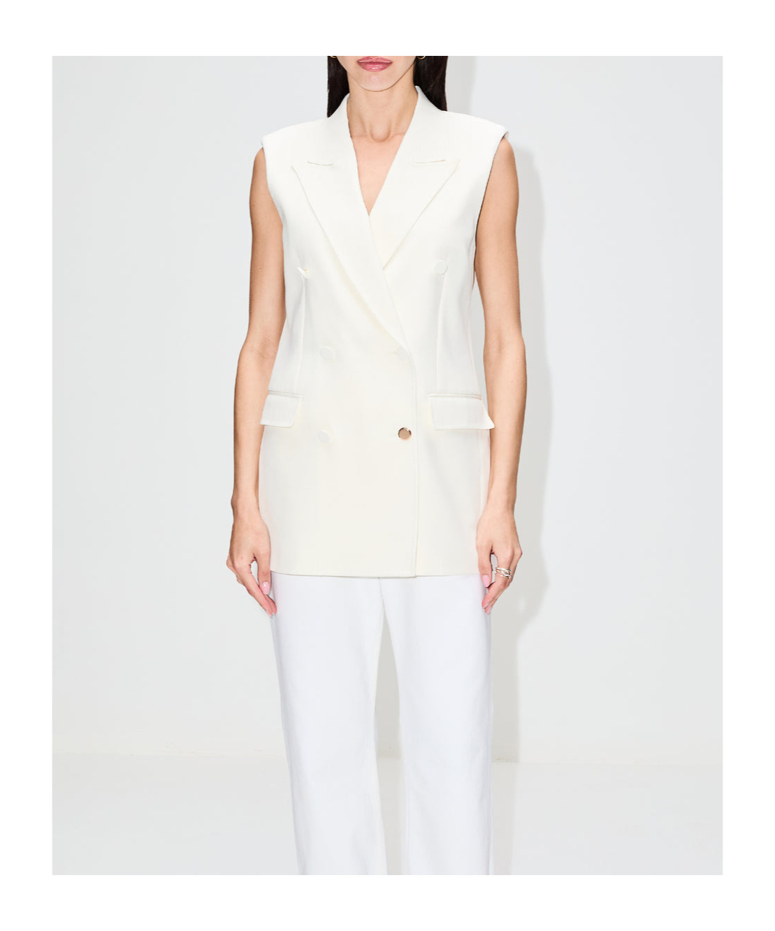 Gabriela Hearst Double-breasted Vest In White