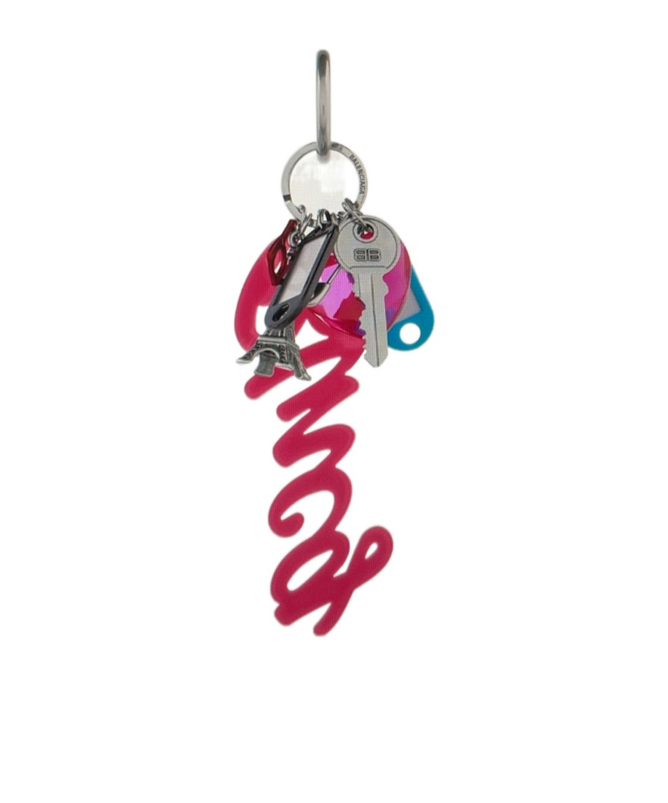 Balenciaga Hourglass Soft Big Souvenirs Keyring In Red