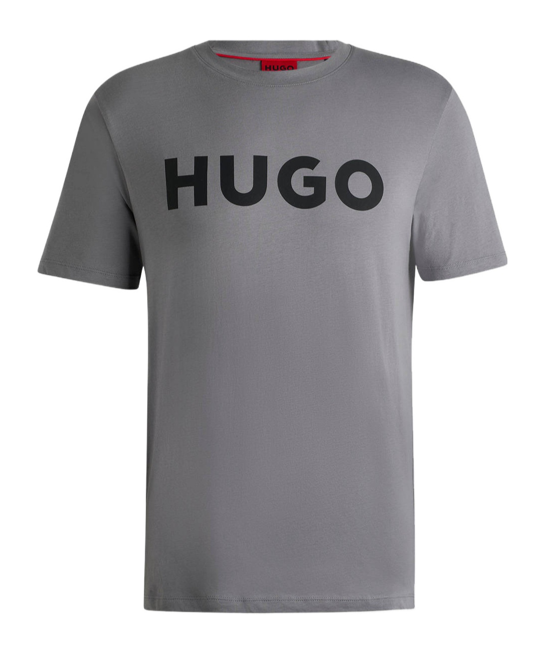 Hugo Boss Cotton-jersey Regular-fit T-shirt With Logo Print In Gray