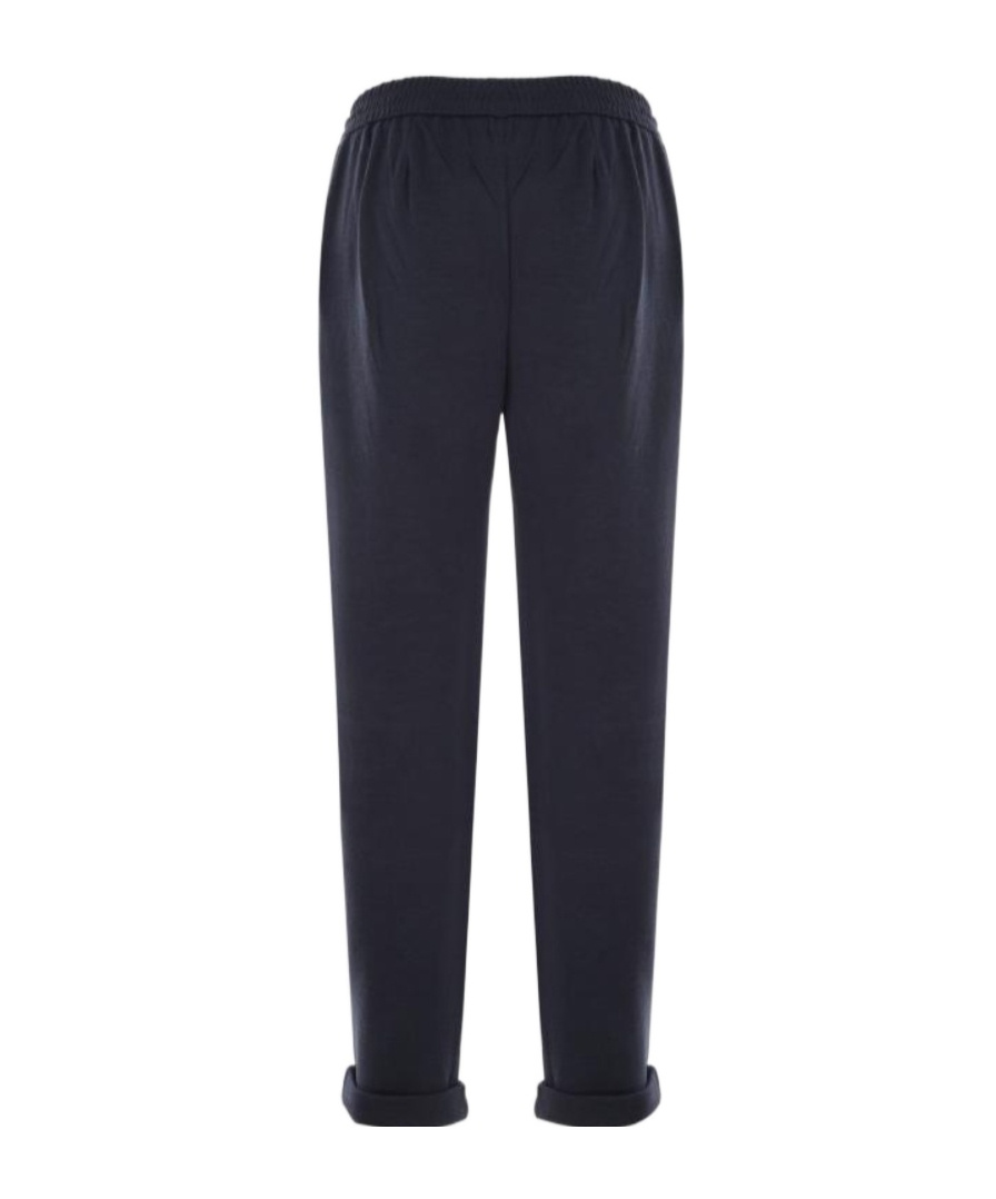 Brunello Cucinelli Elasticated Straight Trousers In Black