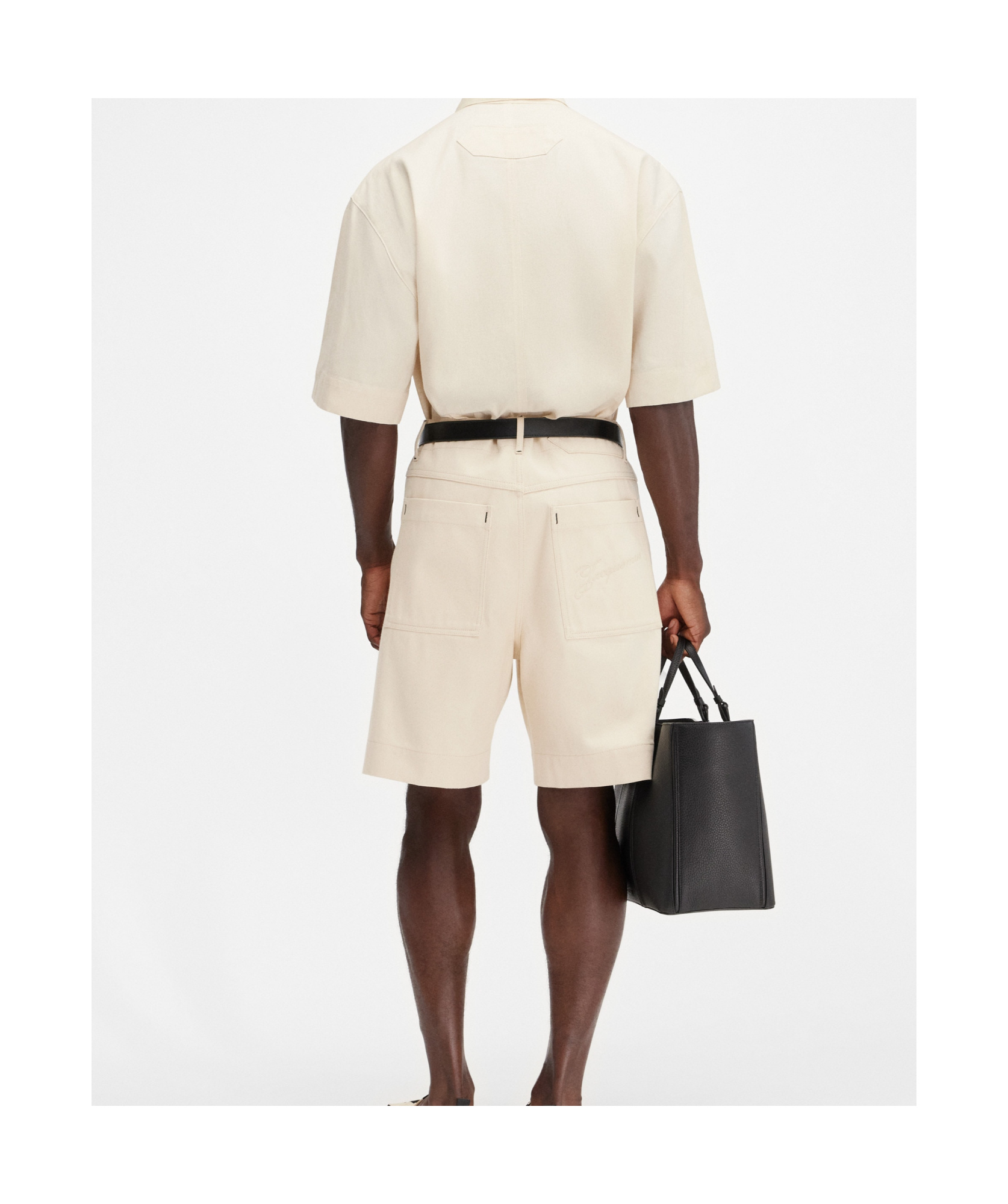 Jacquemus De Nimes Bermuda Shorts In Nude