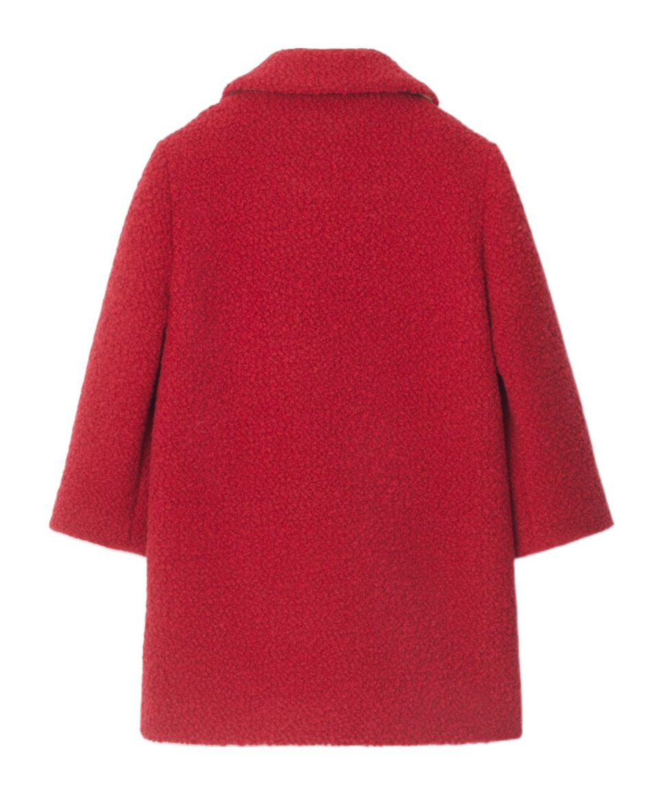 Burberry Peter-pan Collar Bouclé Coat In Red