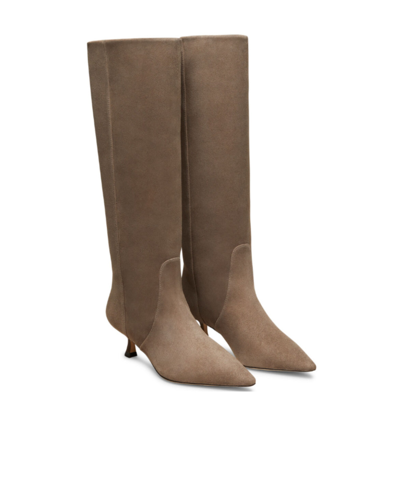Stuart Weitzman 50mm Naomi Suede Pointed-toe Knee-high Boots In Multi