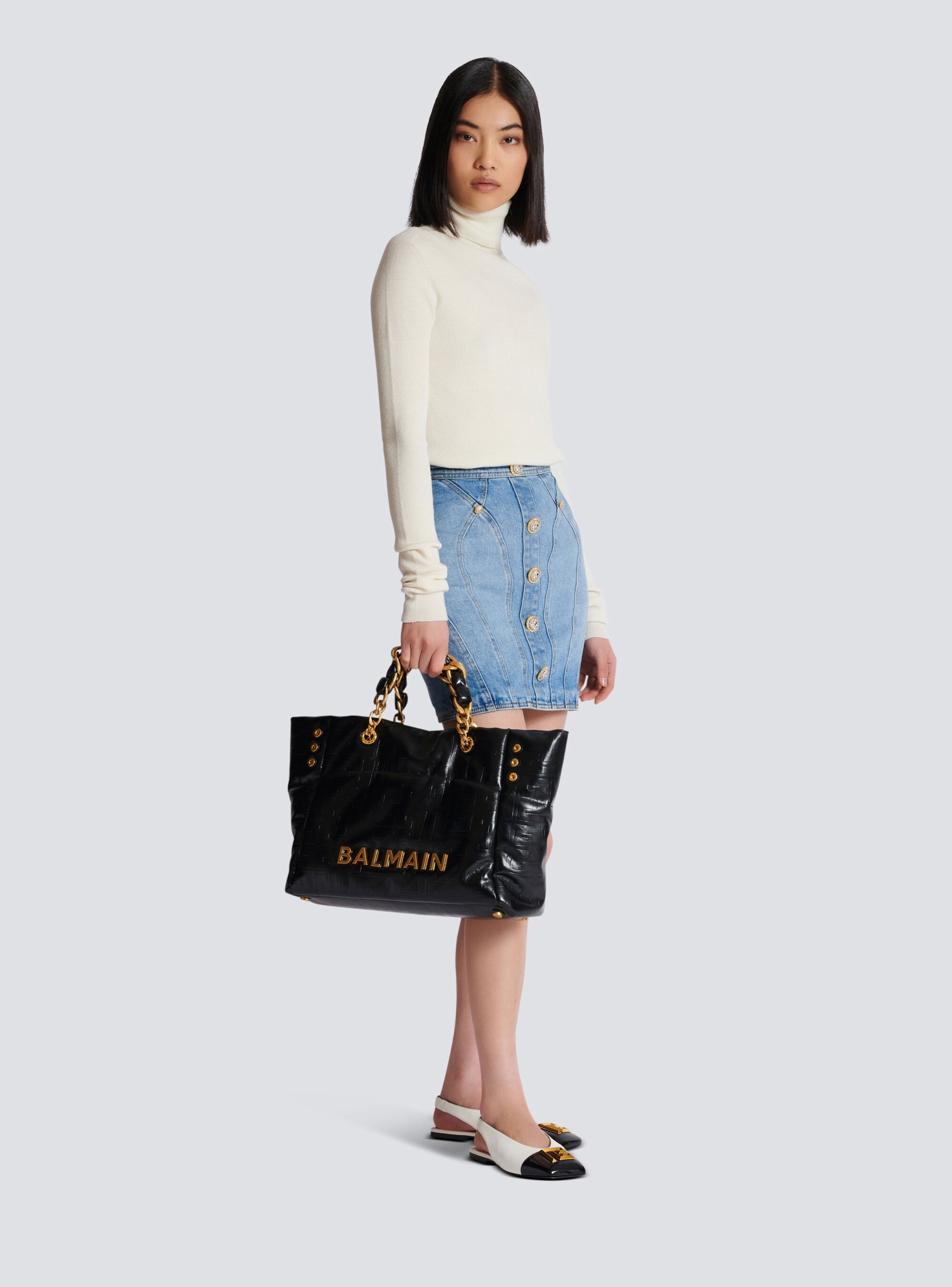 BALMAIN KNITTED TURTLENECK JUMPER