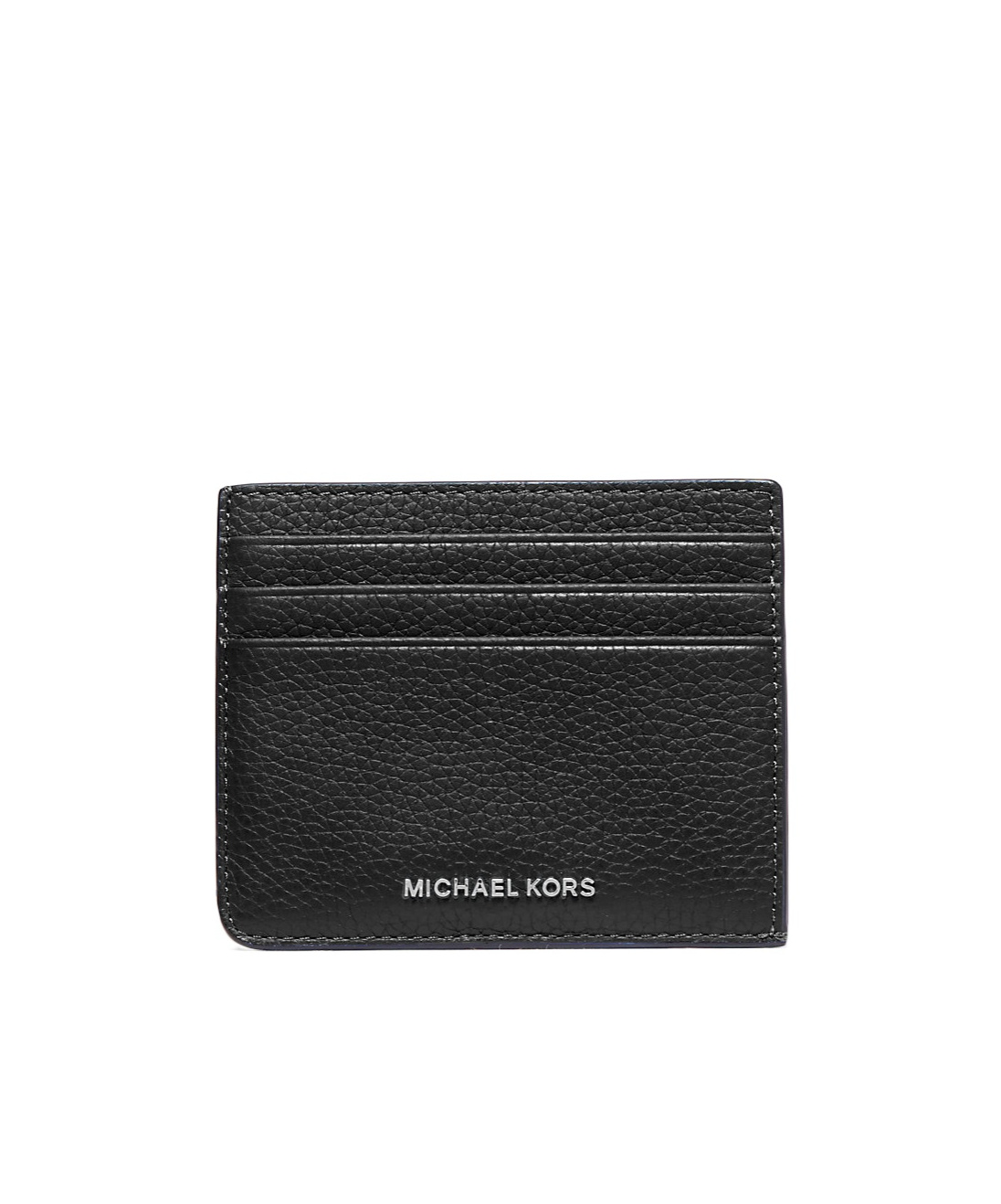 Michael Kors Pebbled Texture Compact Design Card Case In Black
