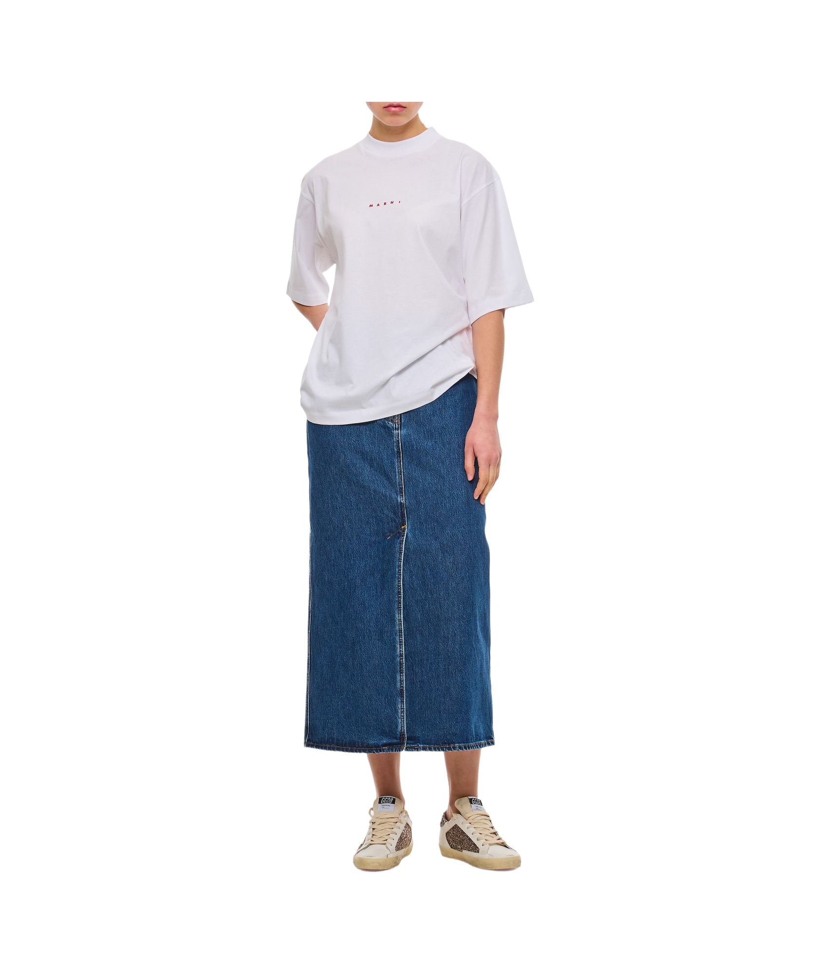 Shop Loulou Studio Rona Midi Skirt In Blue