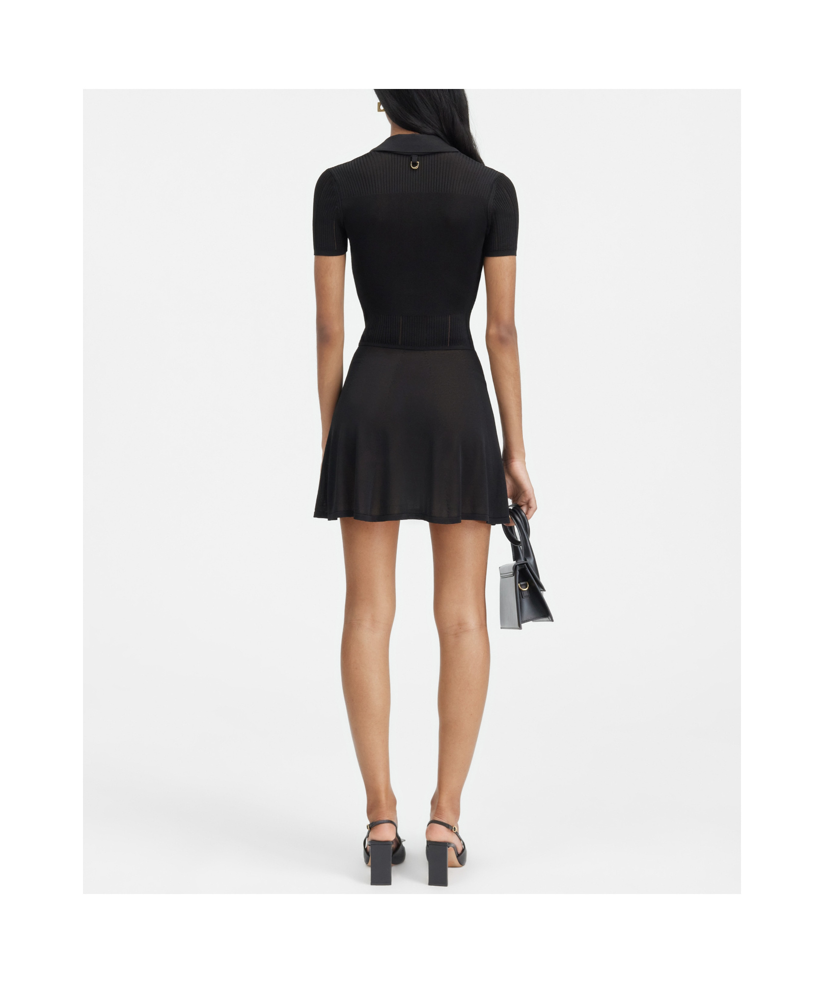 Jacquemus La Mini Robe Yauco Polo Dress In Black