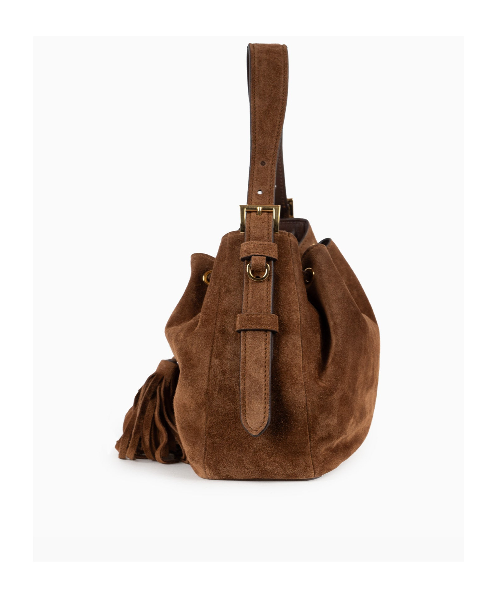 Prada Drawstring Shoulder Bag In Brown