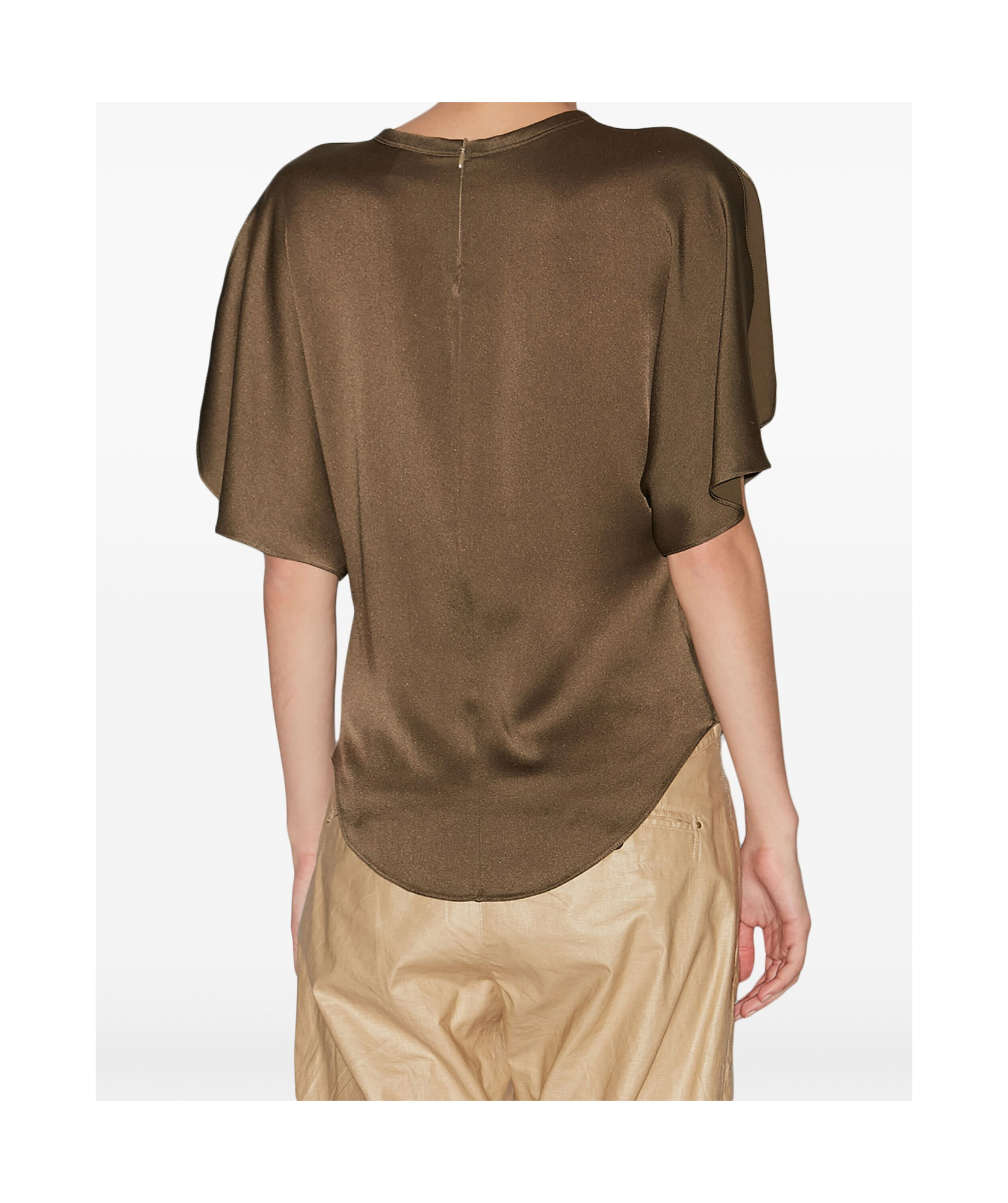 Isabel Marant Karlita Satin Blouse In Green