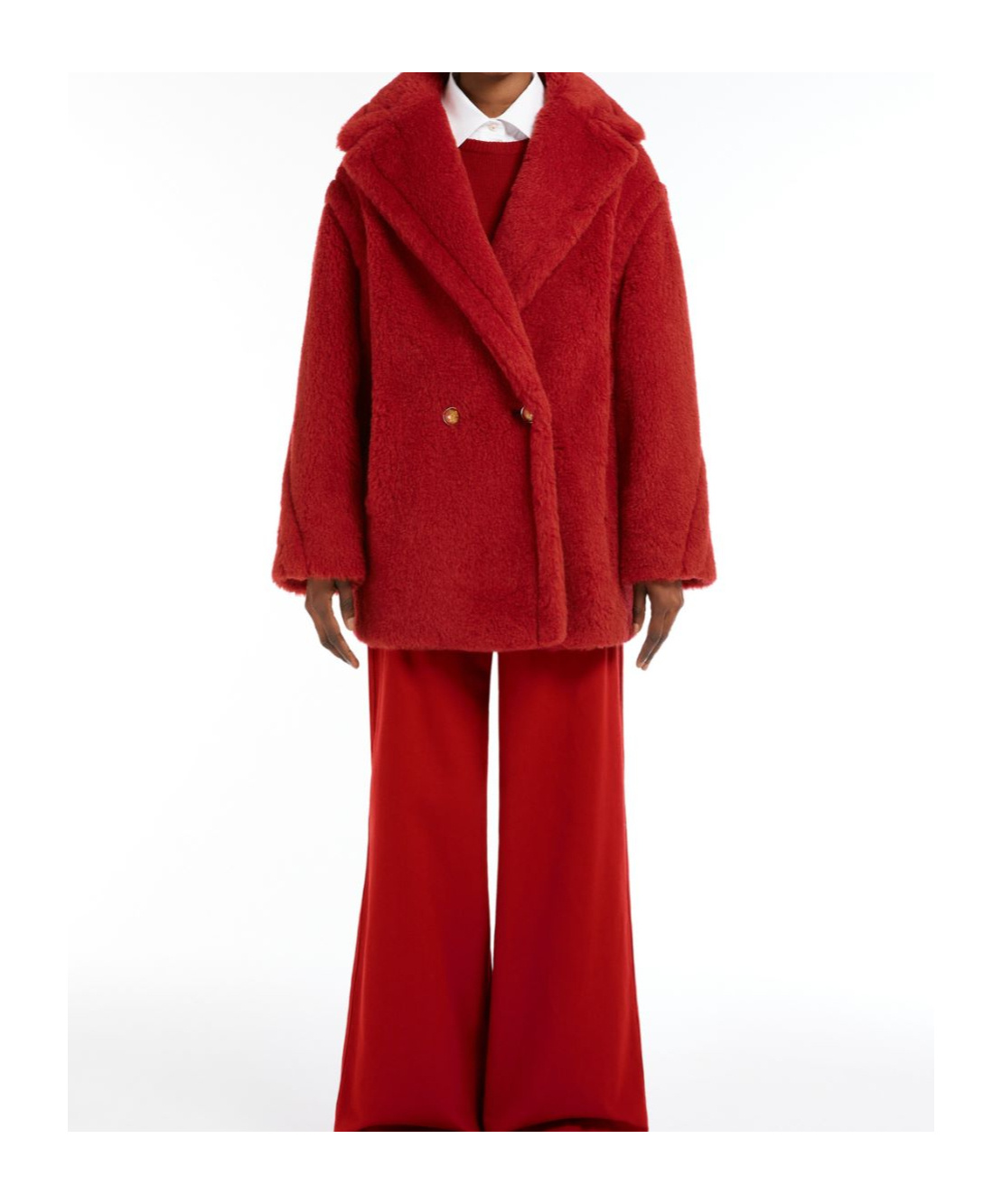 Max Mara Maxmara Frais Short Teddy Bear Icon Coat In Red