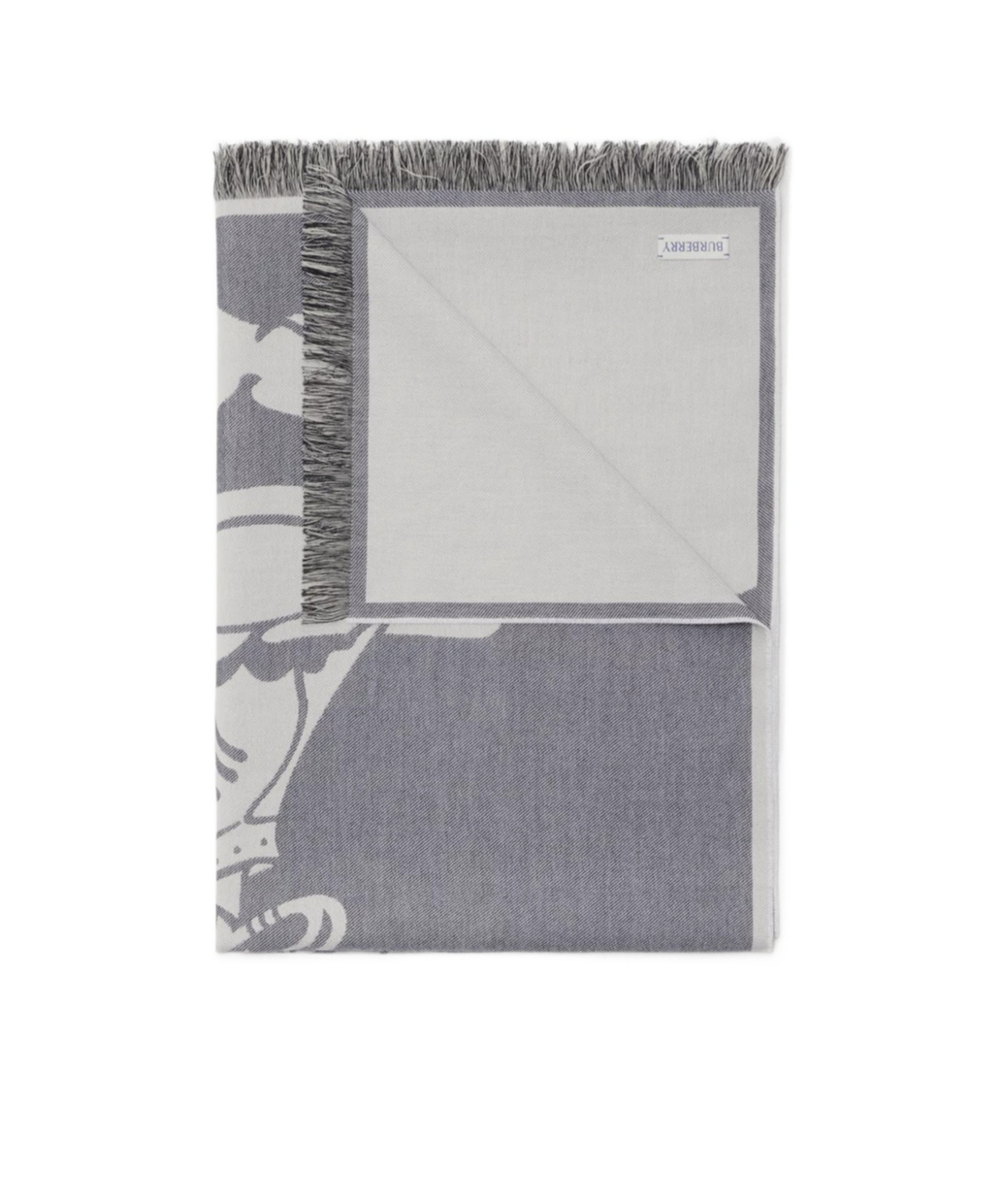 Burberry Ekd Wool Cotton Scarf In Gray