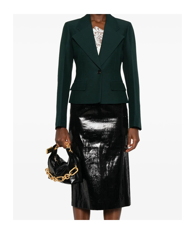 Ferragamo Long-sleeved Suit Jacket In Green