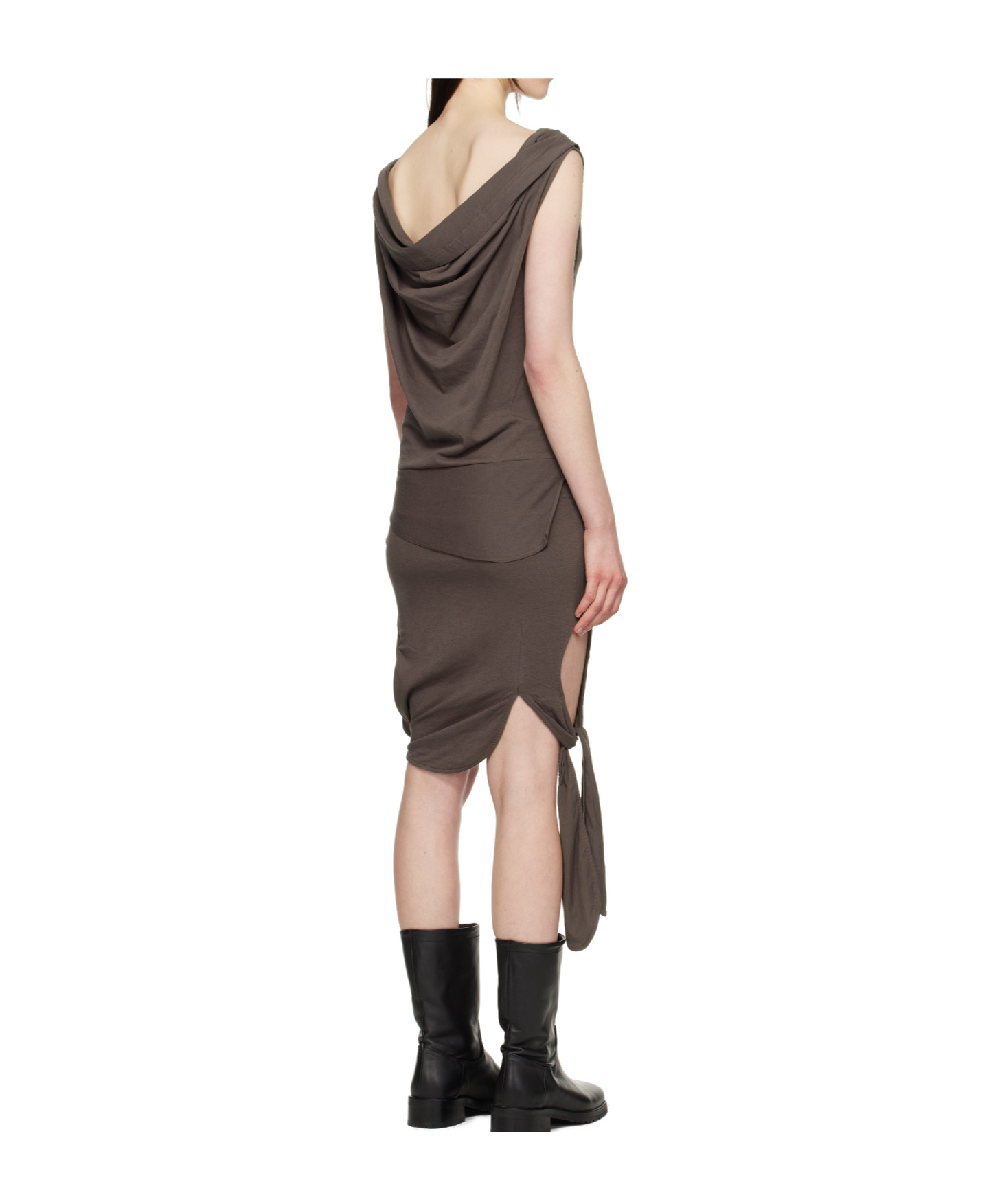 Open Yy Deconstructed Dress In Brown