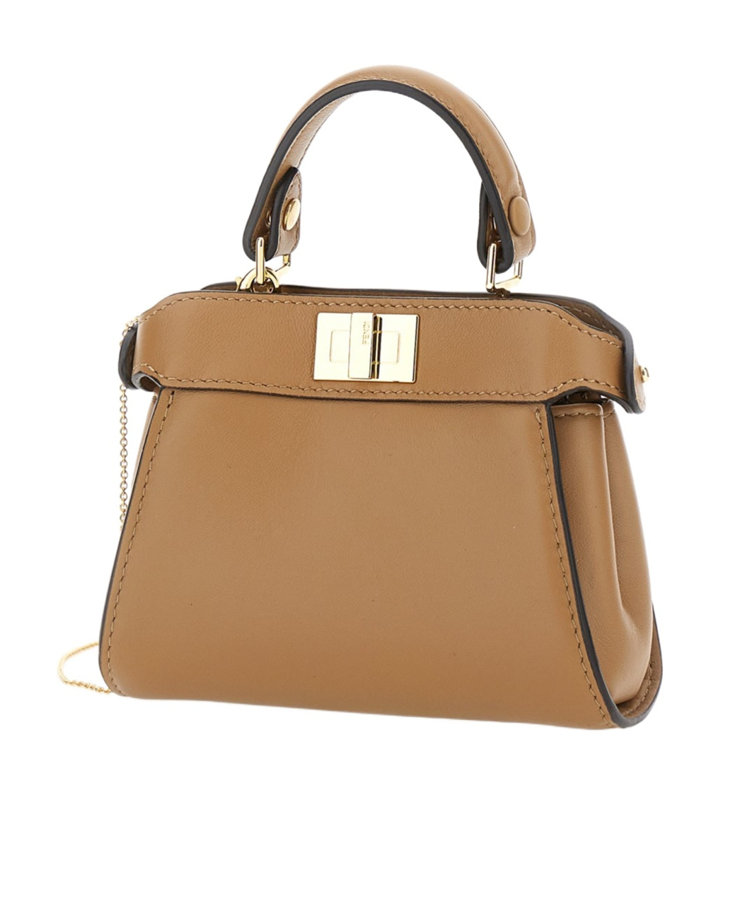 Fendi Peekaboo Nano Leather Mini Bag In Brown