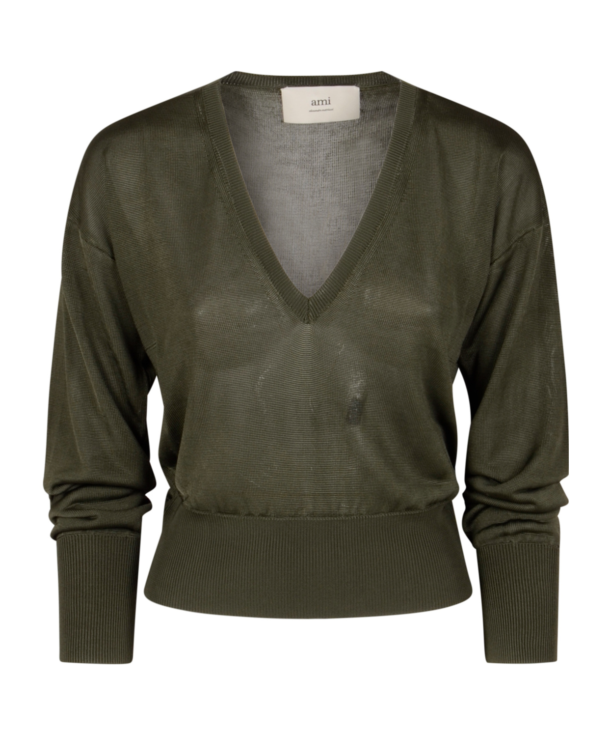 Ami Alexandre Mattiussi Sweater Ami Paris Woman Color Green In Green