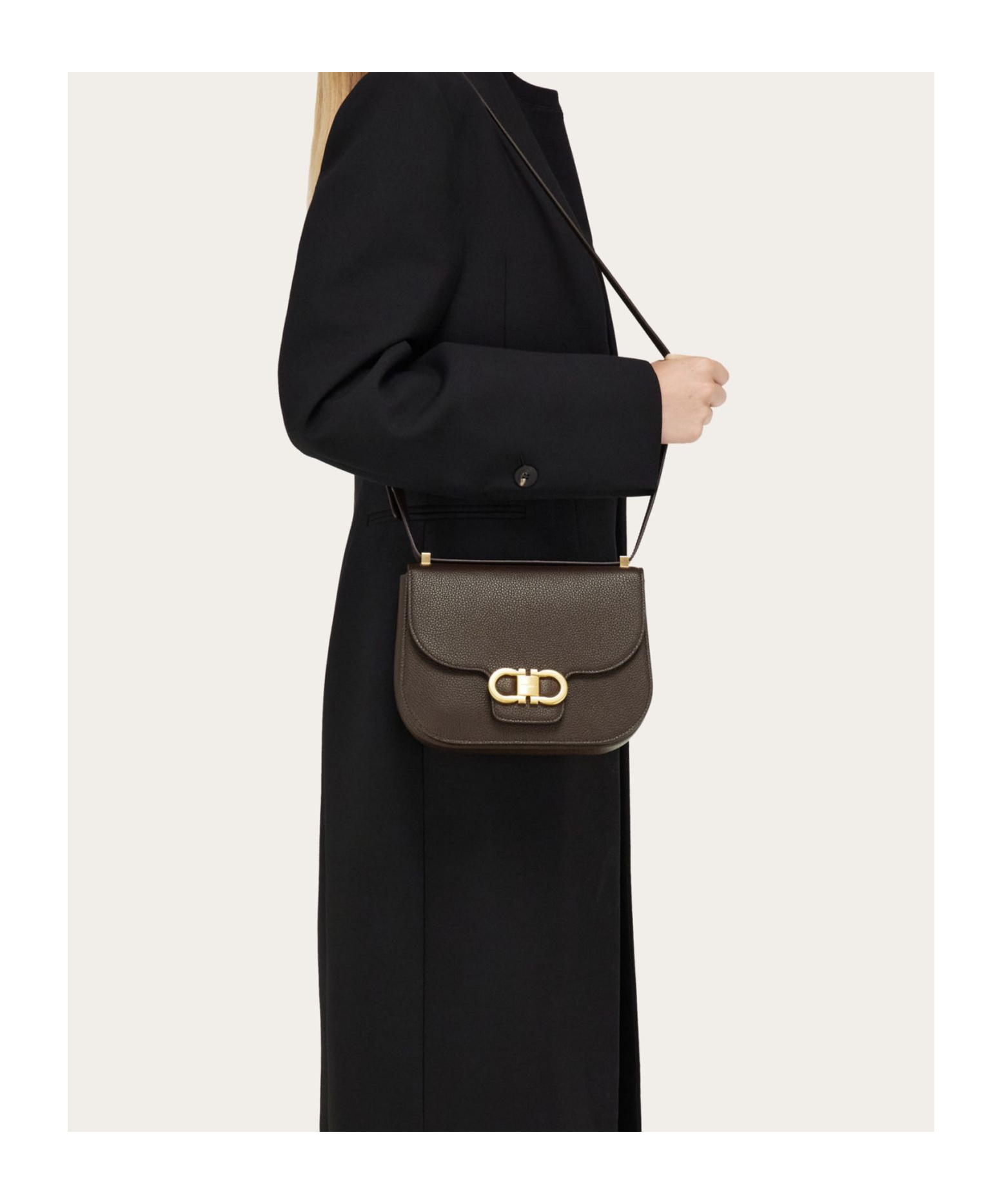 Ferragamo Gancini Double-button Cross-body Bag In Green